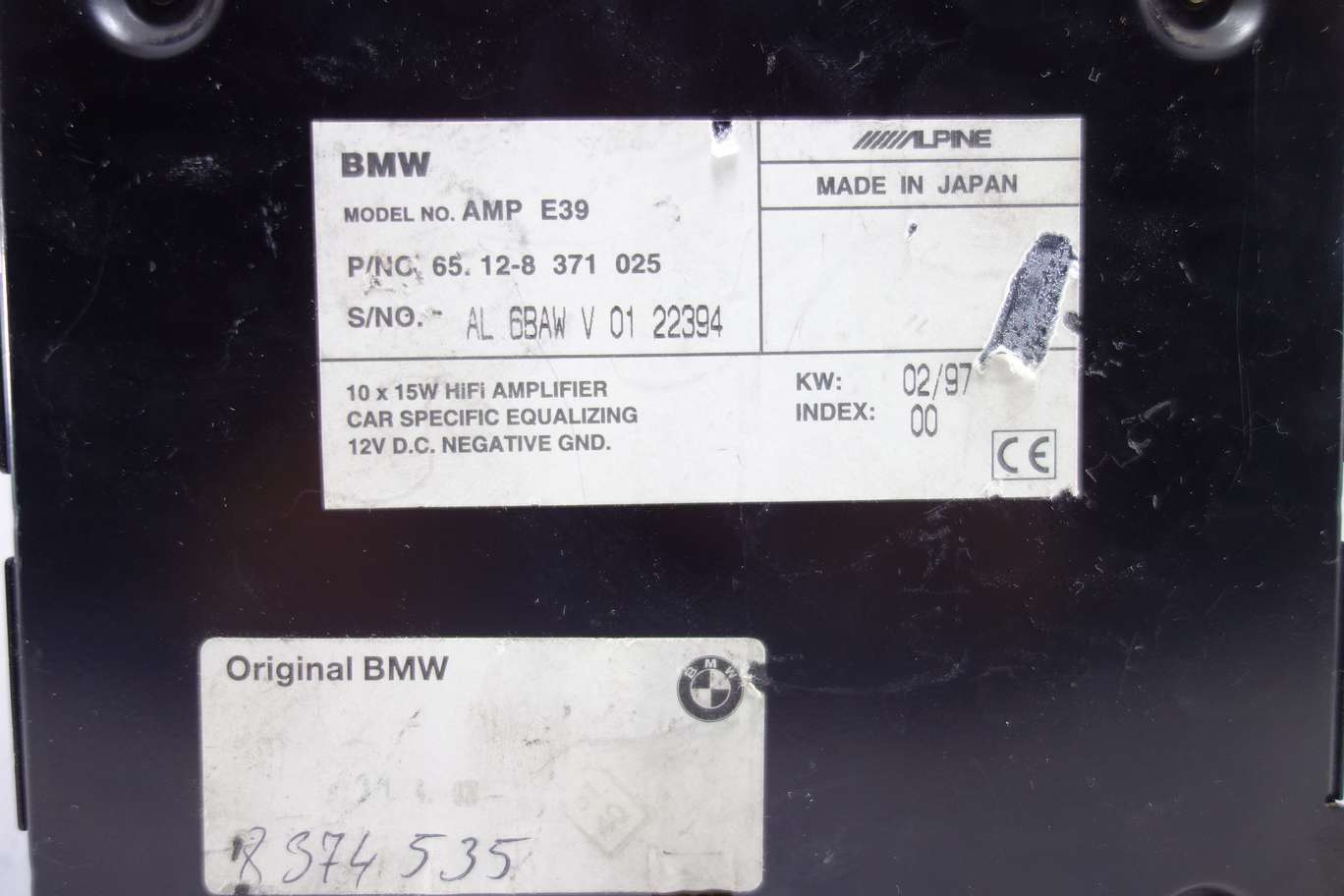Amplificador de audio BMW E39 65128371025 65.12-8 371 025 - foto 2