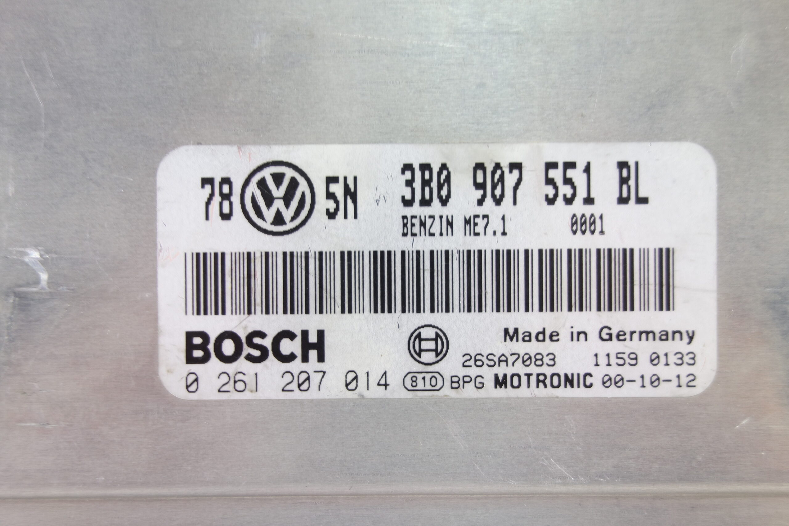 Centralita de motor VW Audi 3B0907551BL 3B0 907 551 BL 0261207014 0 261 207 014 - foto 2