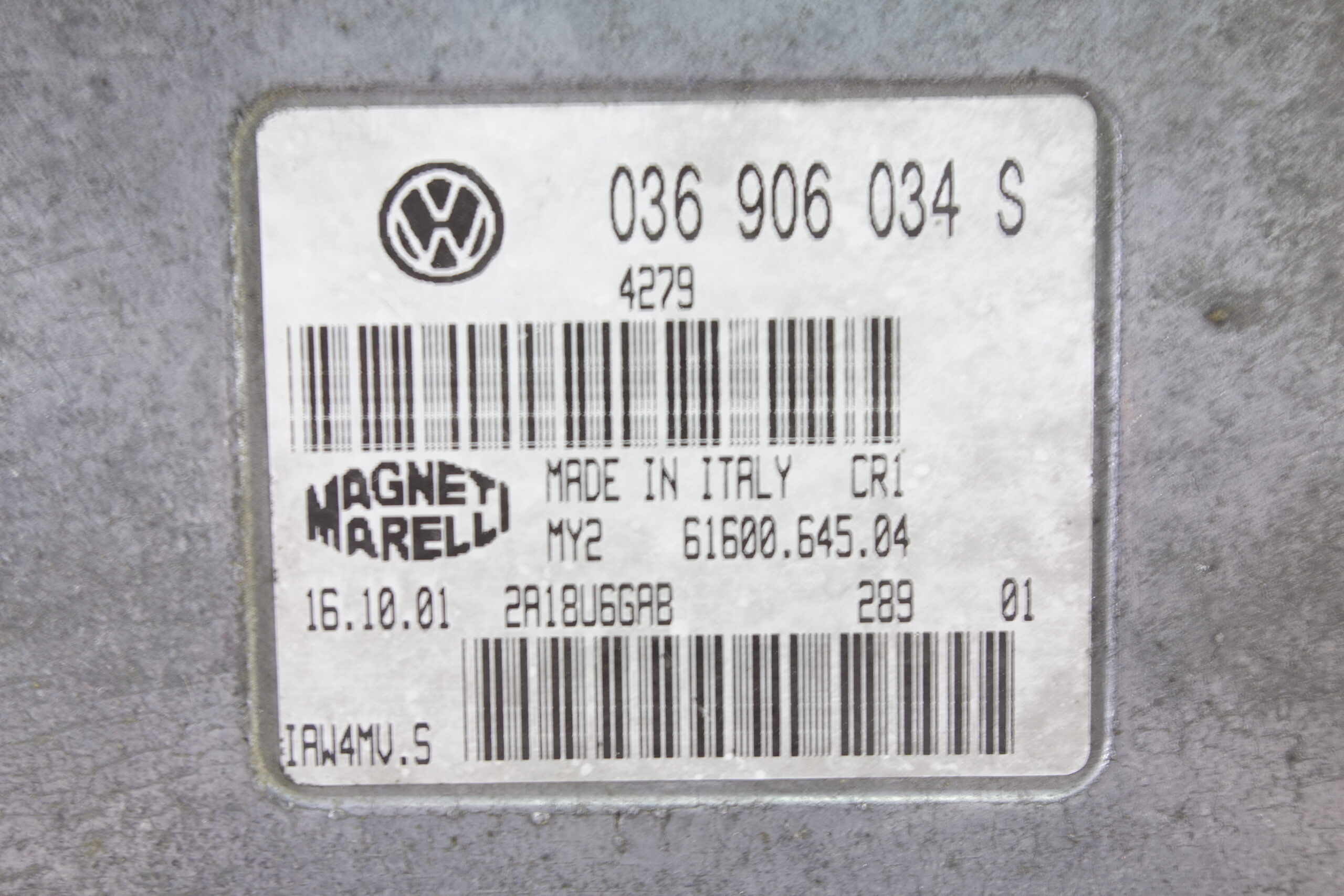 Centralita de motor VW 036906034S 036 906 034 S 6160064504 61600 645 04 - foto 2