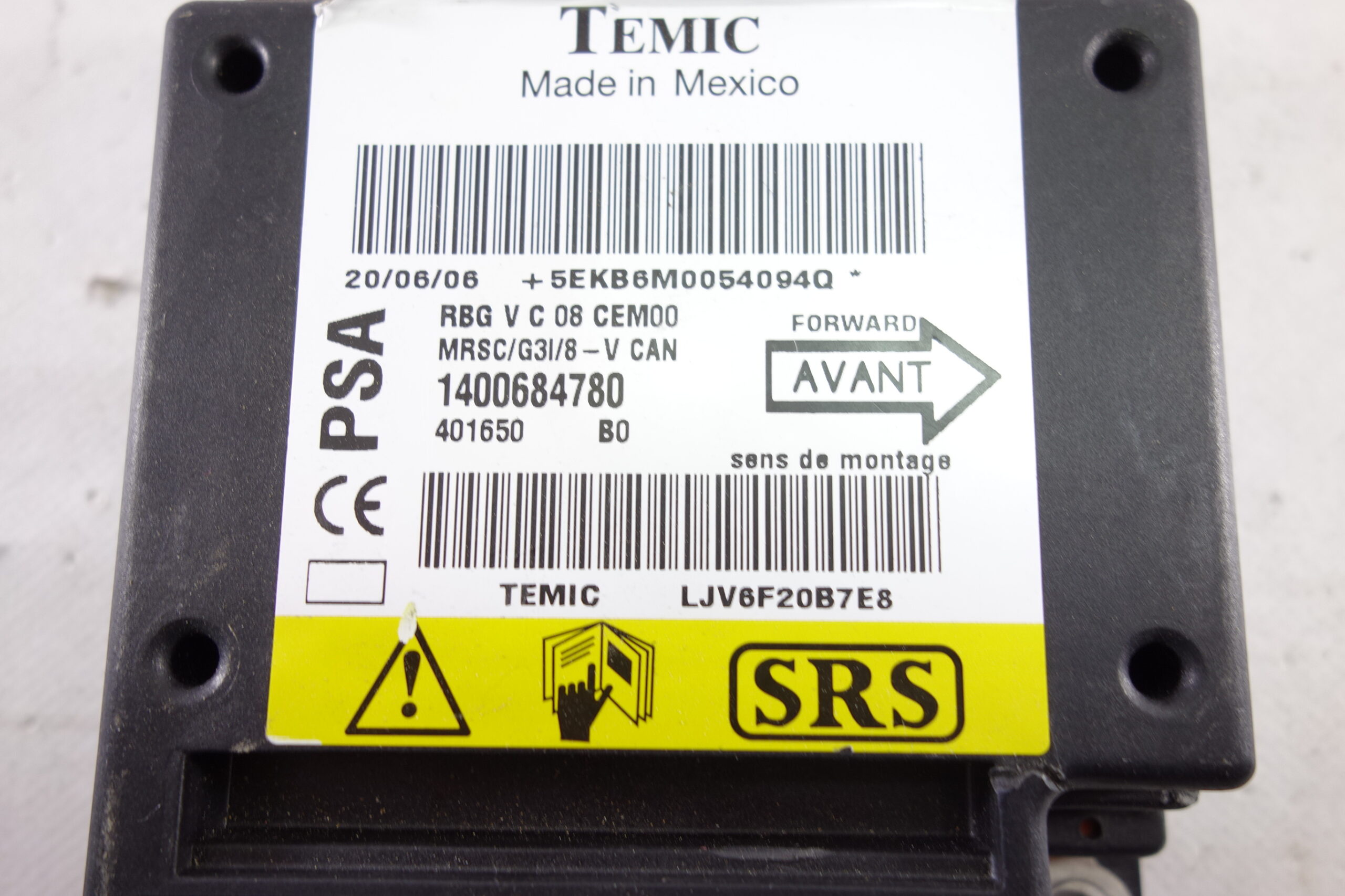 Unidad de control airbag Citroen C8 1400684780 401650 B0 - foto 2
