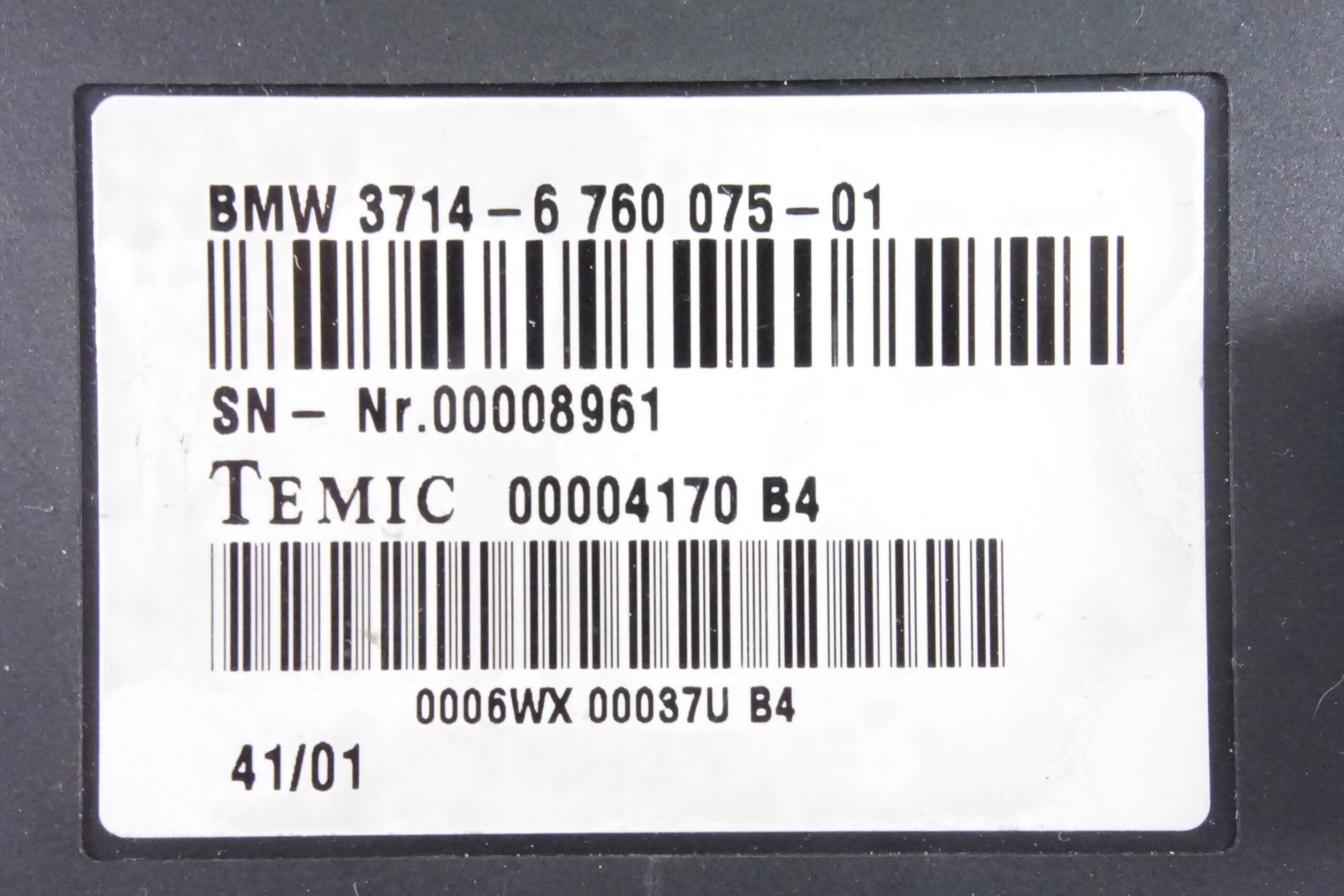 Unidad de control BMW E65 3714676007501 3714 6 760 075 01 00004170B4 00004170 B4 - foto 2