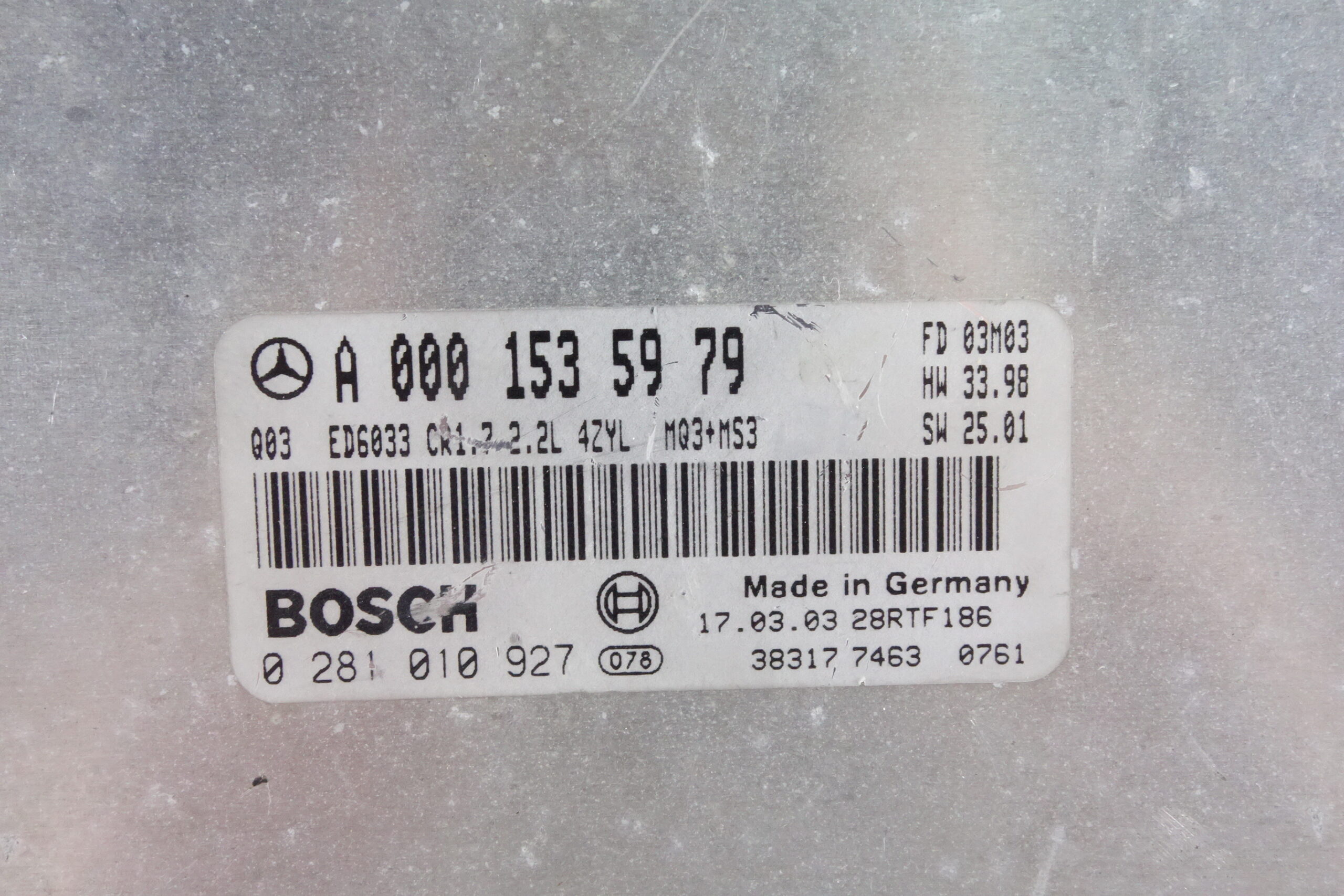 Centralita del motor Mercedes Vito A0001535979 A 000 153 59 79 0281010927 0 281 010 927 - foto 2