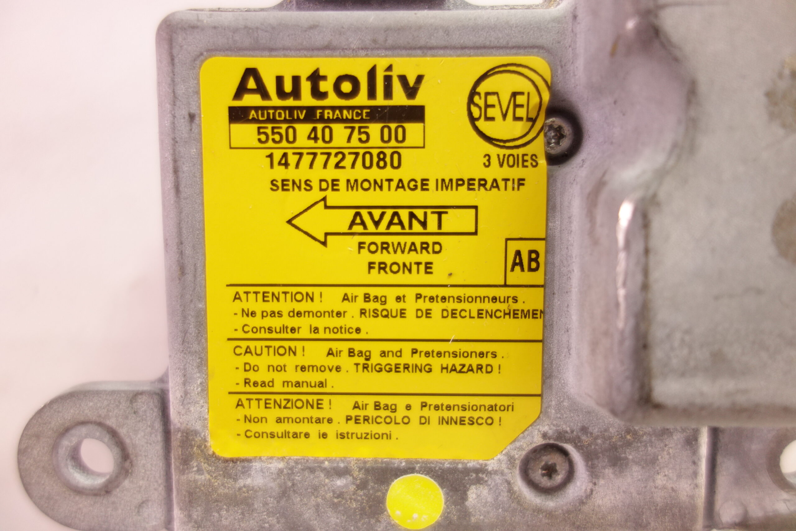 Centralita de airbag Fiat Ulysse Peugeot 550407500 550 40 75 00 1477727080 AB - foto 1