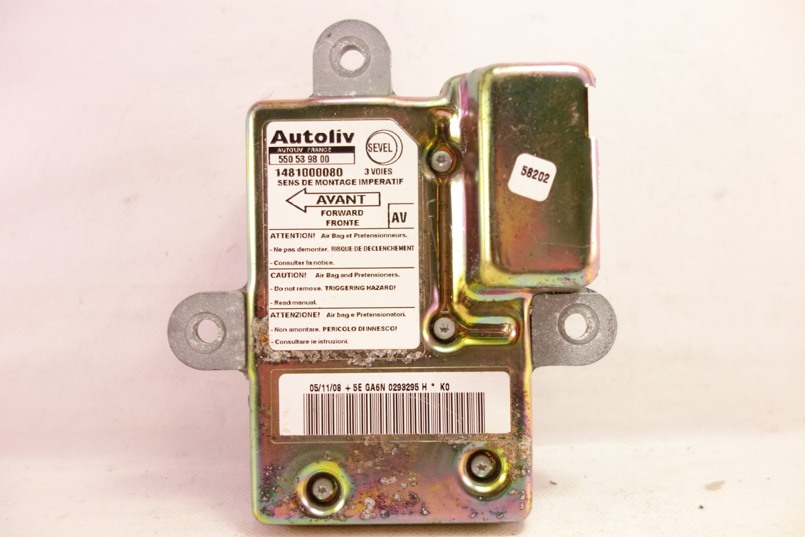 Centralita de airbag Fiat Ulysse 550539800 550 53 98 00 1481000080 AV - foto 1