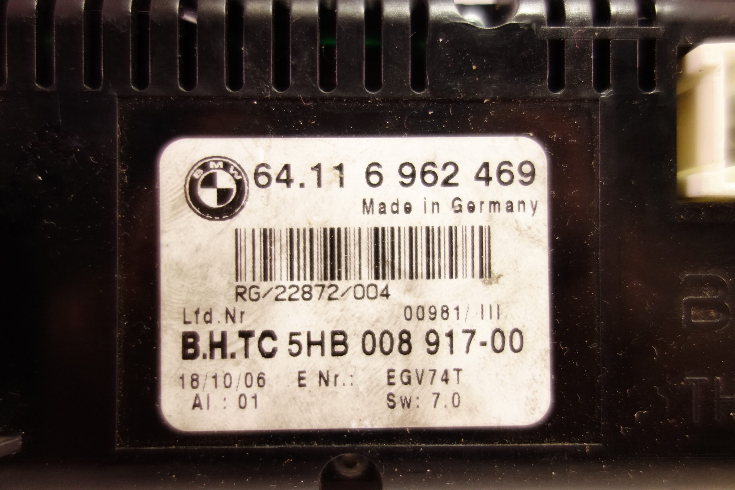 Mando climatizador BMW Mini 64116962469 64 11 6 962 469 5HB00891700 5HB 008 917 00 - foto 2