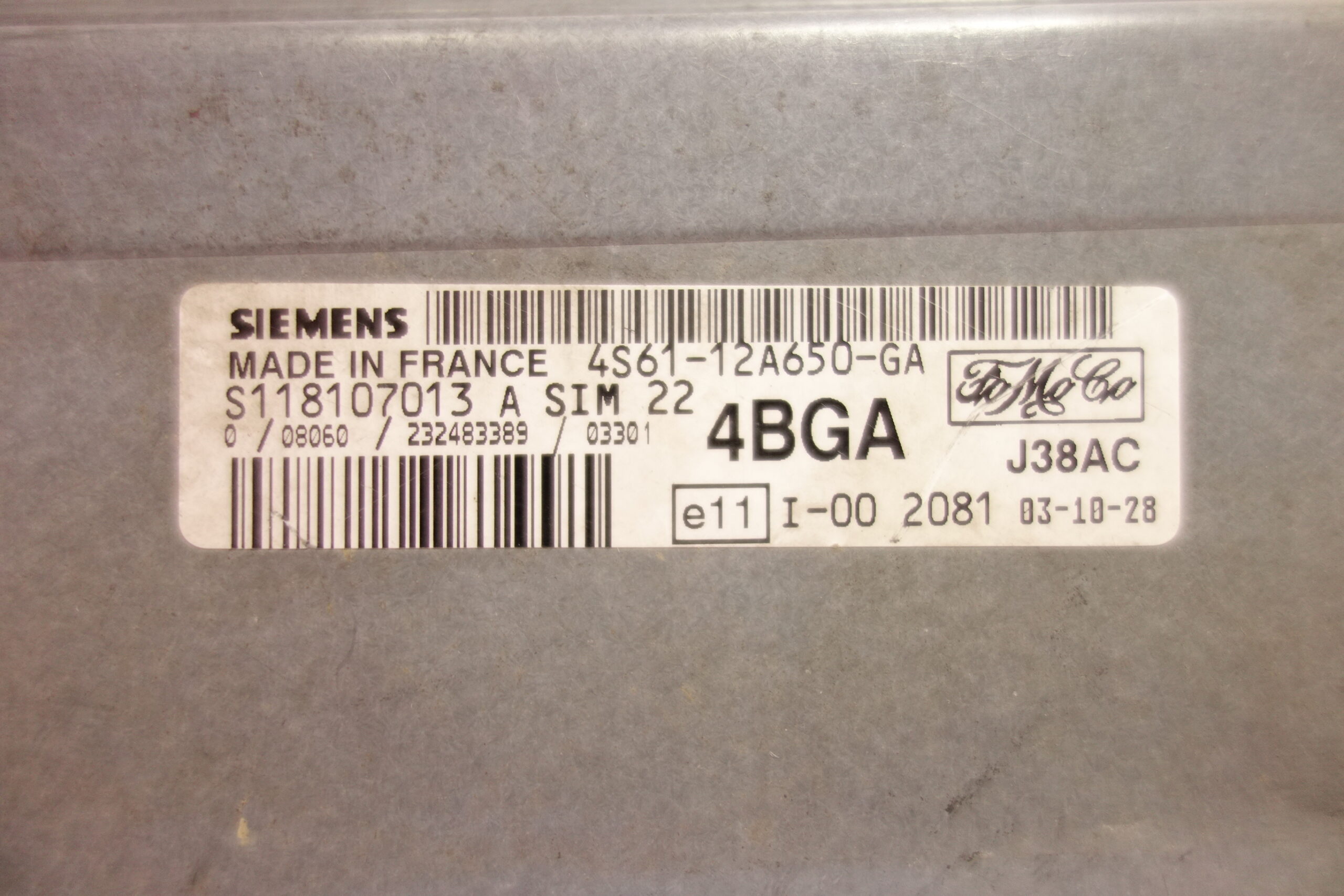 Centralita ECU del motor Ford Fusion 4S6112A650GA 4S61 12A650 GA S118107013A S118107013 A - foto 2