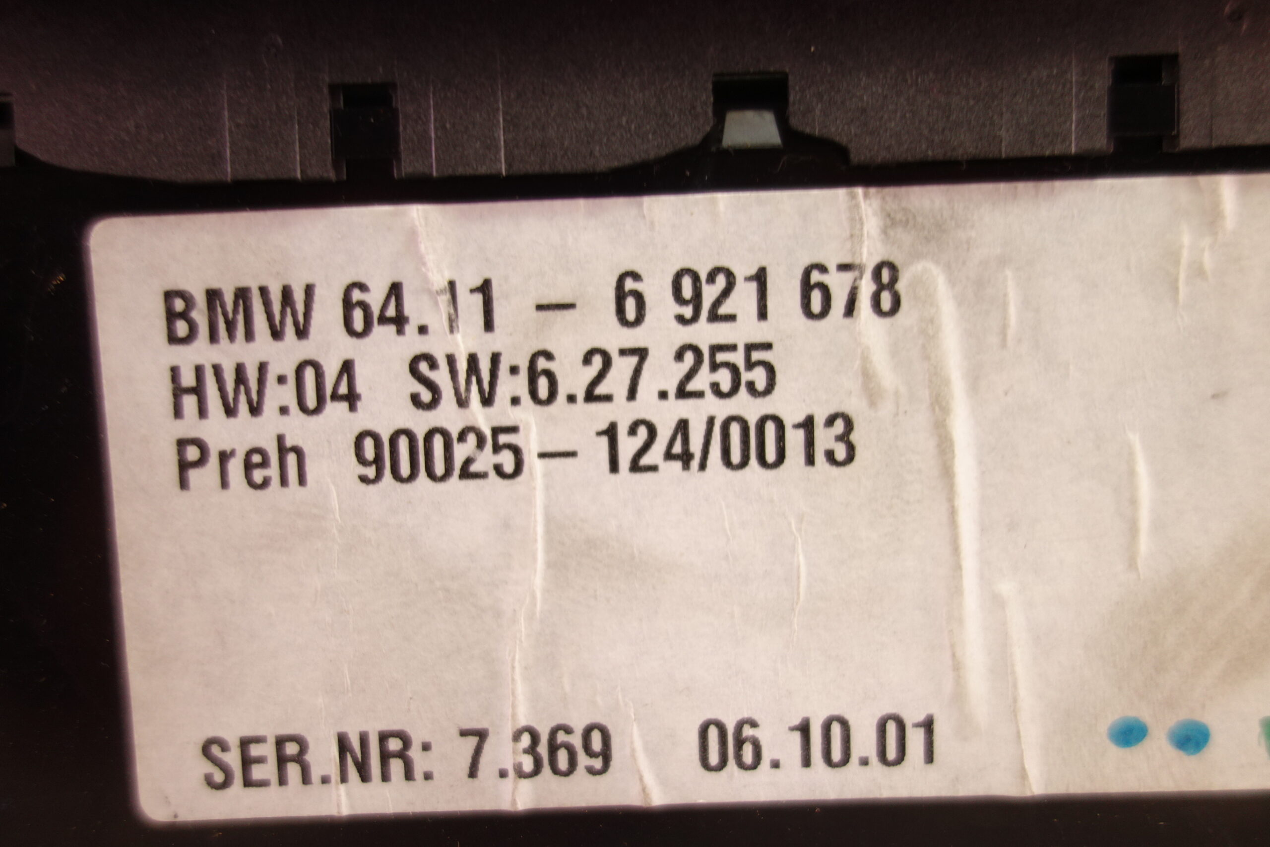 Mando climatizador BMW Serie 7 64116921678 64 11 6 921 678 627255 6 27 255 - foto 2