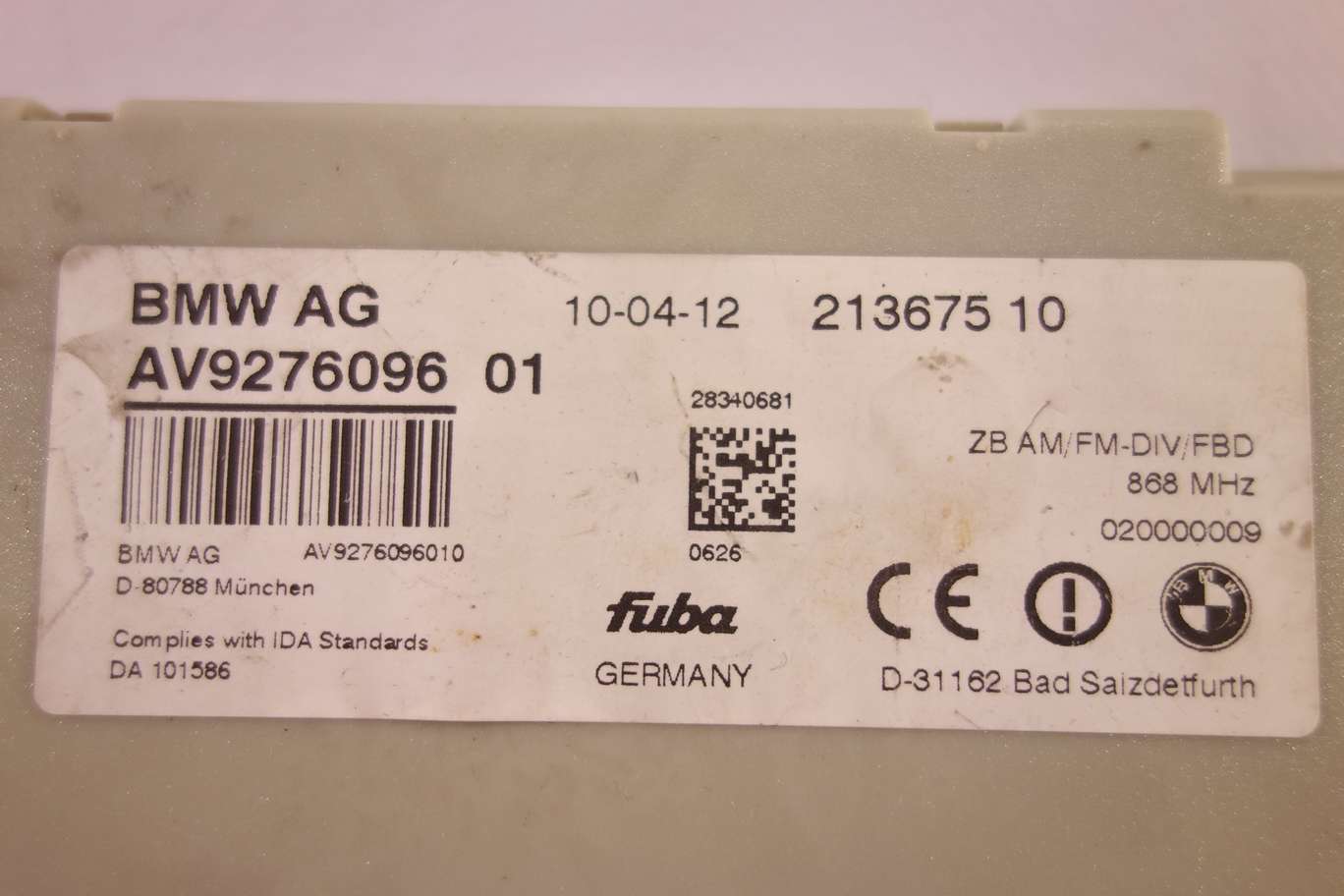 Amplificador de Antena BMW Serie 7 AV927609601 AV9276096 01 21367510 213675 10 - foto 2