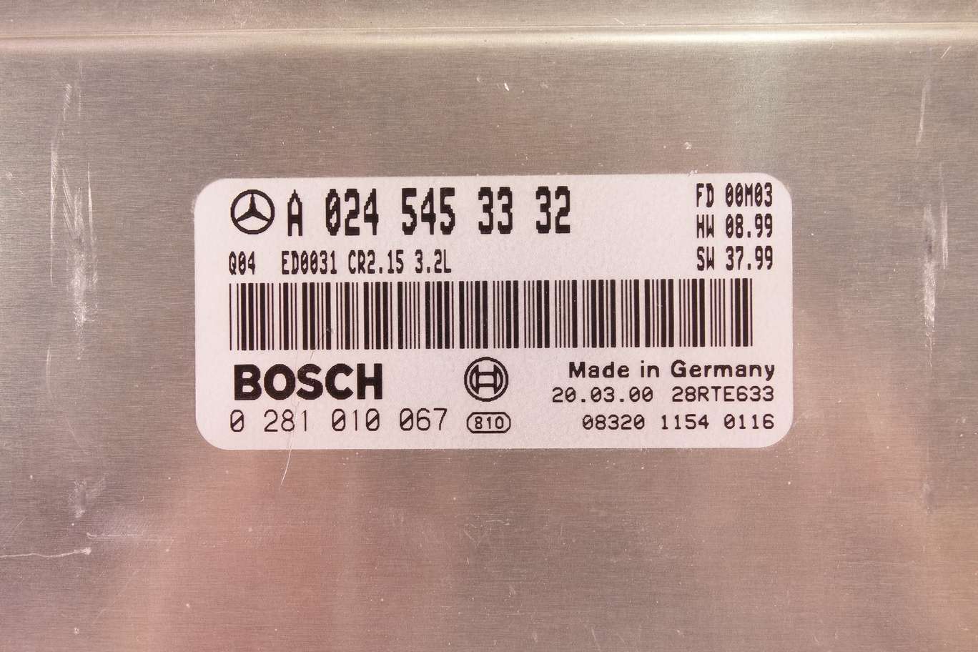 Centralita control del motor Mercedes Clase S A0245453332 A 024 545 33 32 BOSCH 0281010067 0 281 010 067 - foto 2