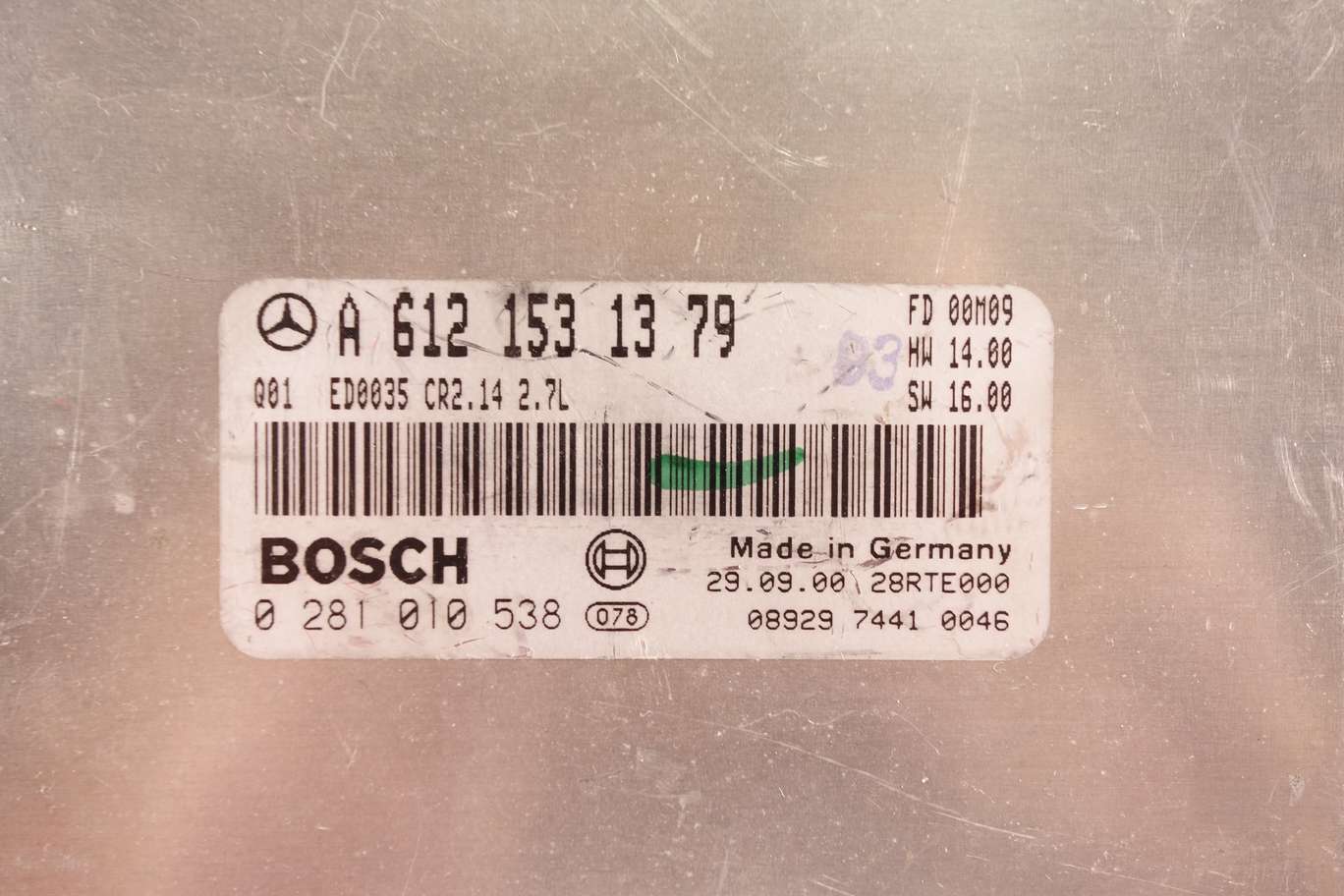 Centralita control de motor Mercedes Clase E A6121531379 A 612 153 13 79 BOSCH 0281010538 0 281 010 538 - foto 2