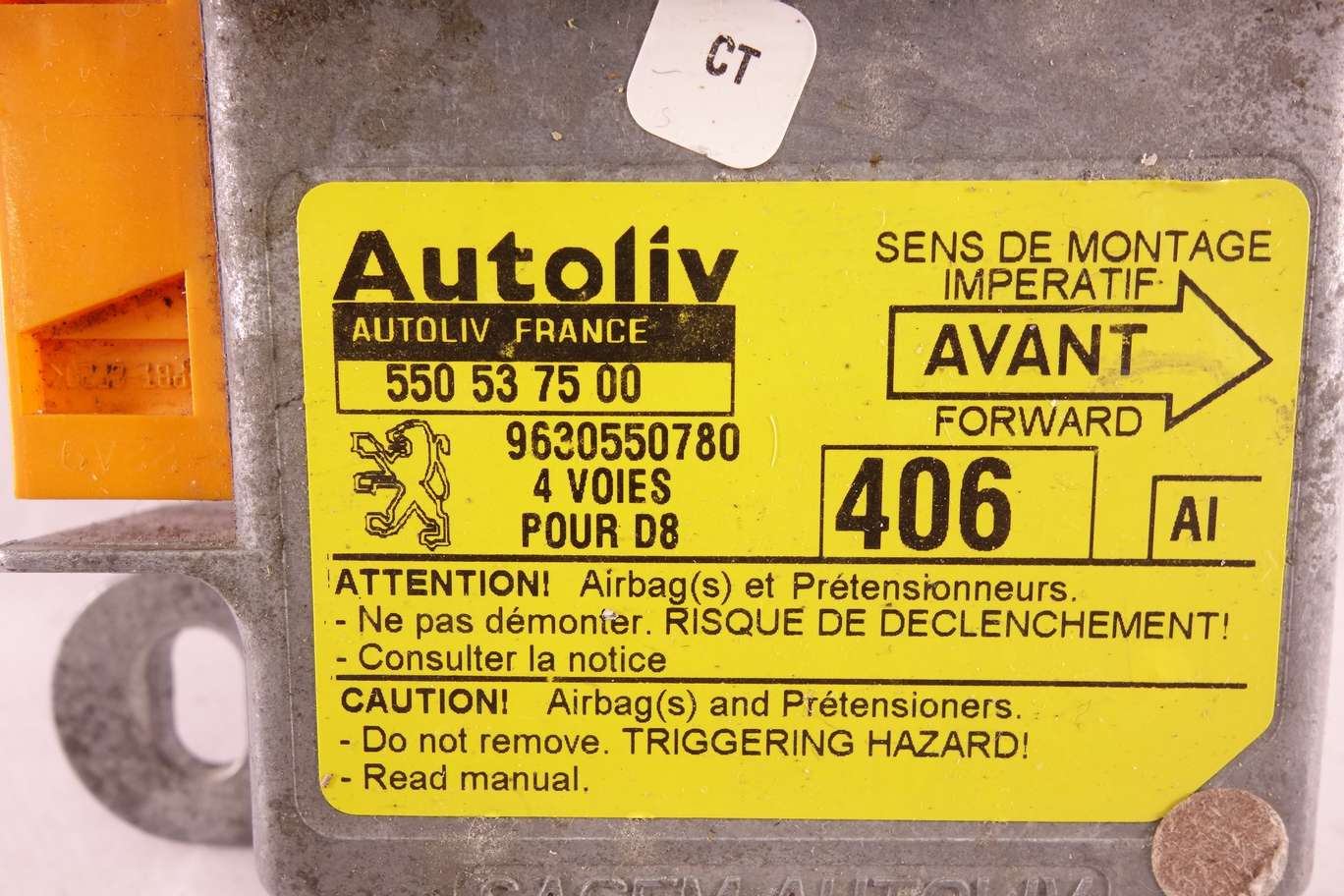 Centralita de airbag Peugeot 406 550537500 550 53 75 00 9630550780 AI - foto 2