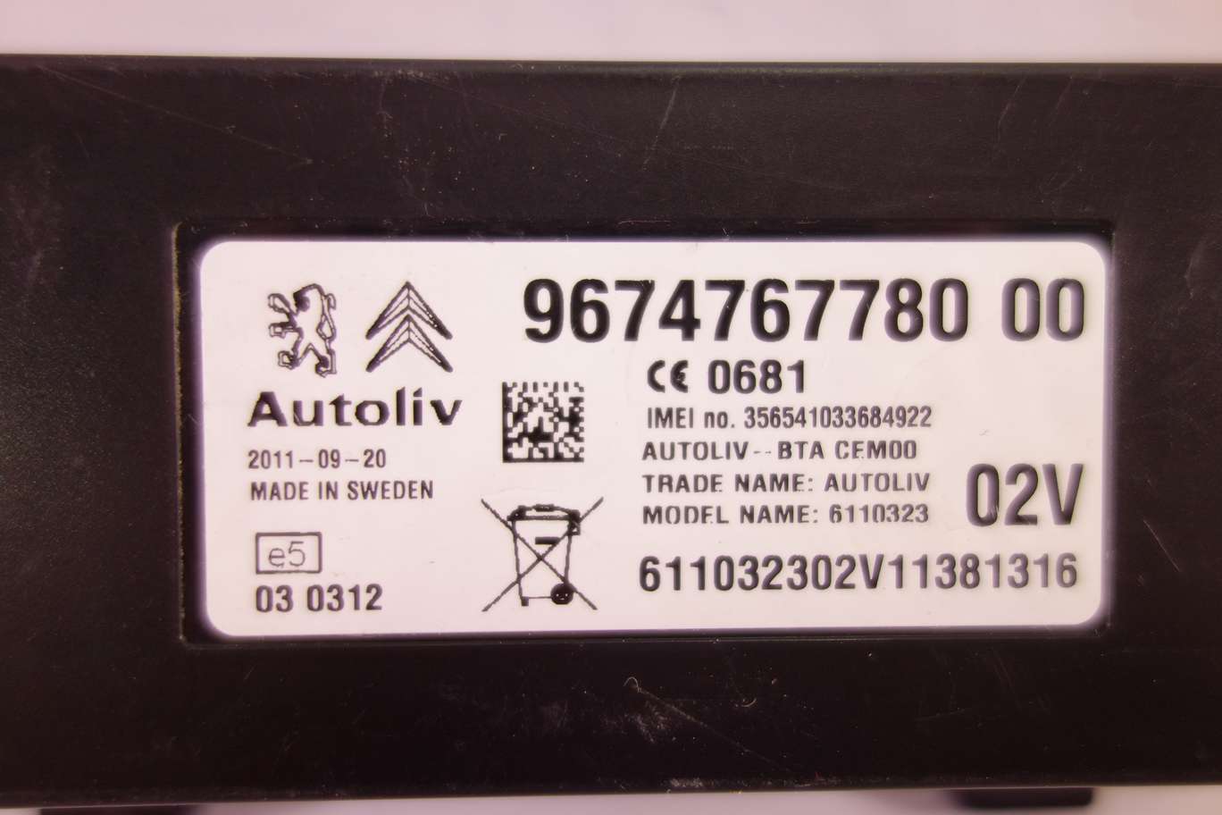Dispositivo electrónico Bluetooth Peugeot Citroen 967476778000 9674767780 00 6110323 - foto 2