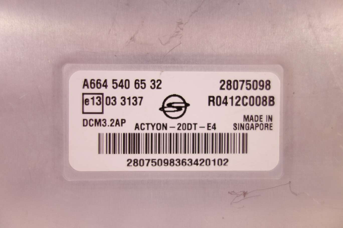Centralita del motor Ssangyong Actyon A6645406532 A664 540 65 32 28075098 R0412C008B - foto 2