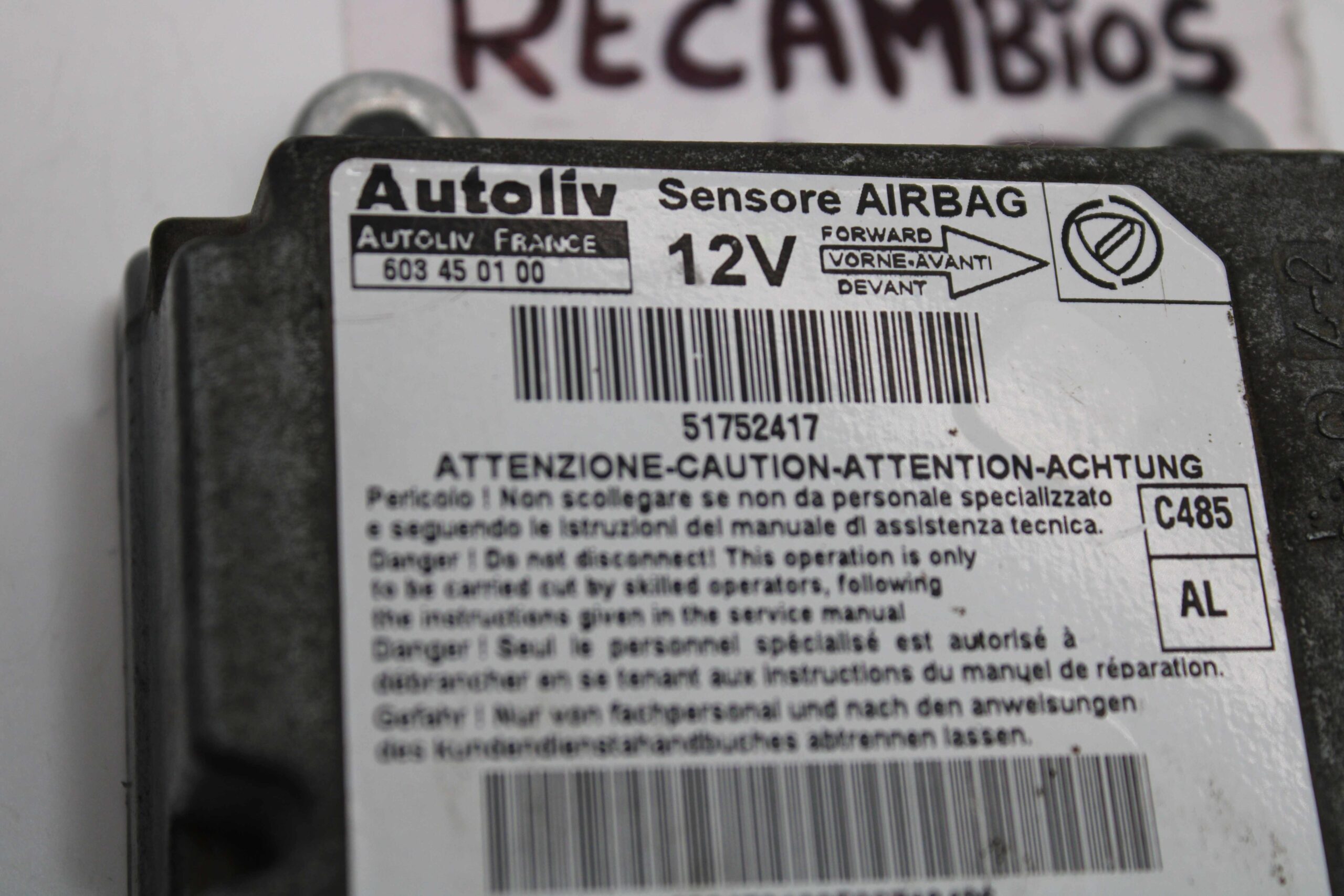 Centralita de airbag Lancia Ypsilon 603450100 603 45 01 00 51752417 AL - foto 2