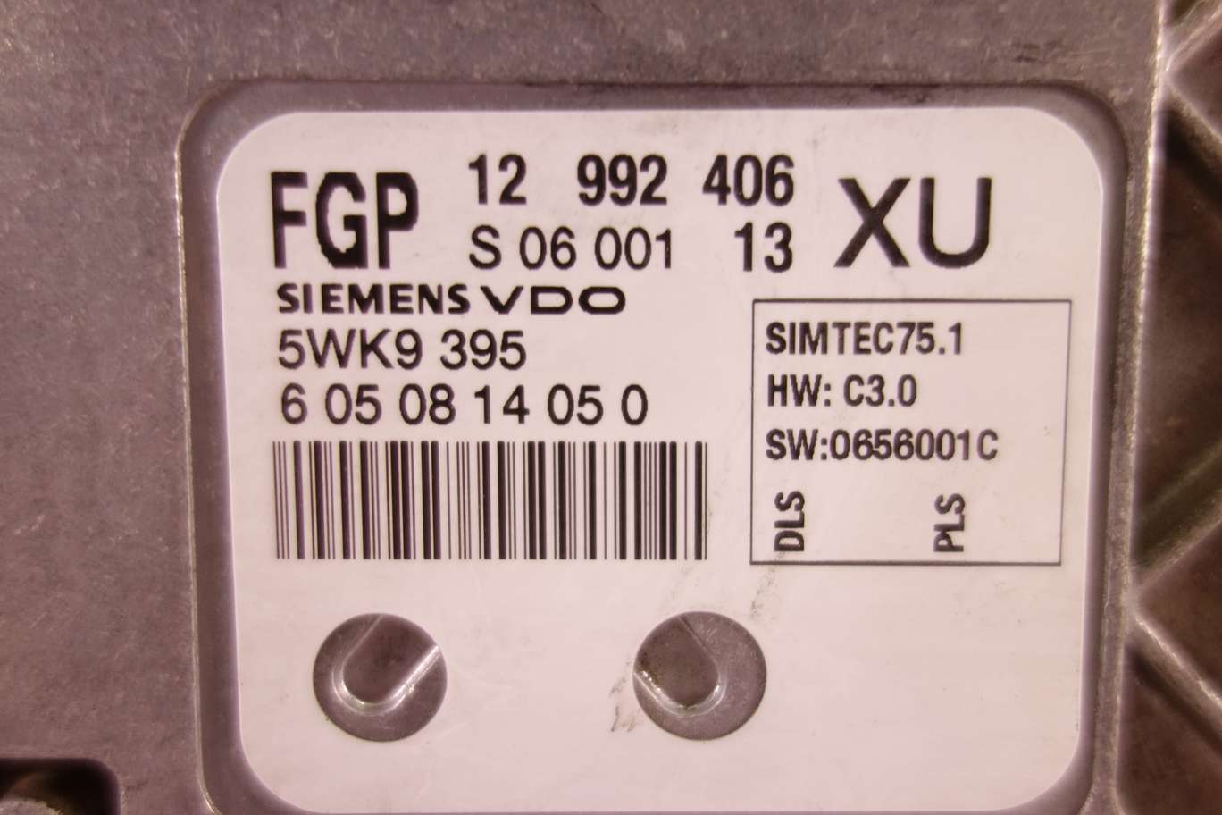 Centralita del motor con lector de llave Opel Zafira B Astra 12992406 12 992 406 S0600113 S 06 001 13 SIEMENS 5WK9395 5WK9 395 58105068 581 05 068 - foto 2