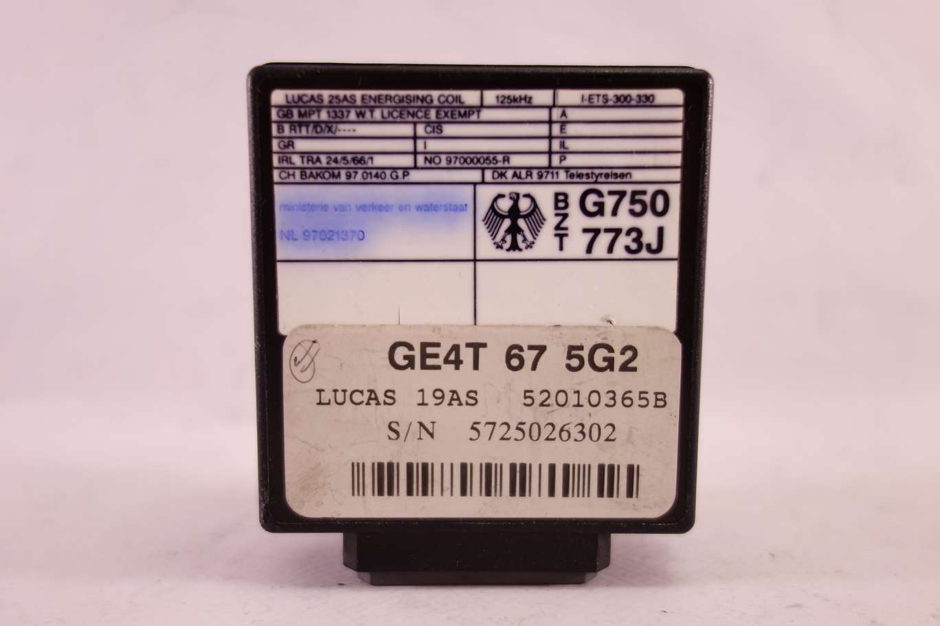 Unidad de control del inmovilizador Mazda 52010365B GE4T675G2 GE4T 67 5G2 53873234E 53873234 E - foto 1