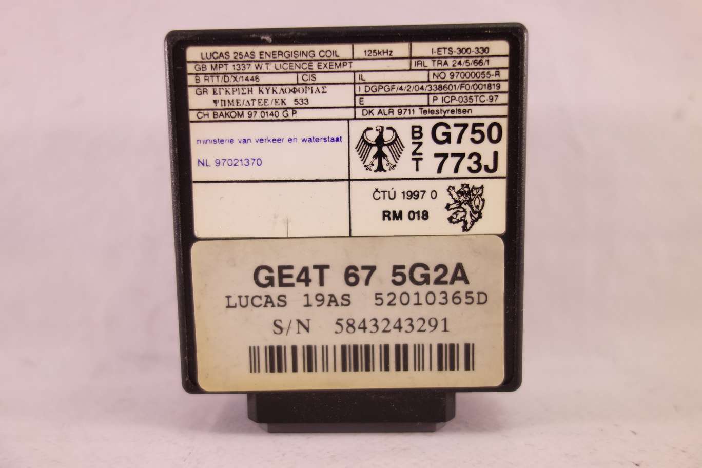 Unidad de control del inmovilizador Mazda 52010365D GE4T675G2A GE4T 67 5G2A - foto 1