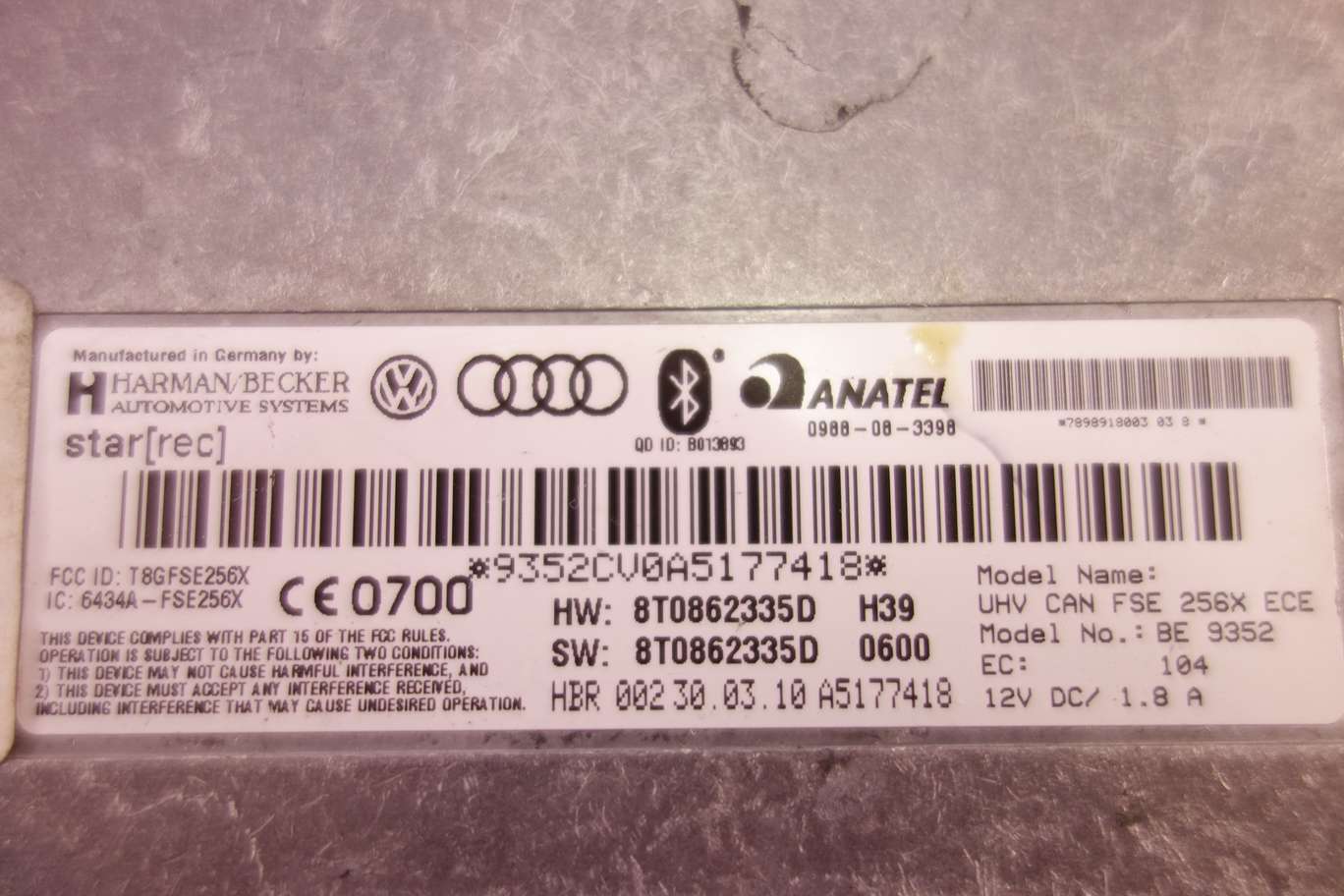 Módulo control Bluetooth VW Audi A5 BMW 0988083398 0988 08 3398 8T0862335D 836713104 8 367131 04 - foto 2