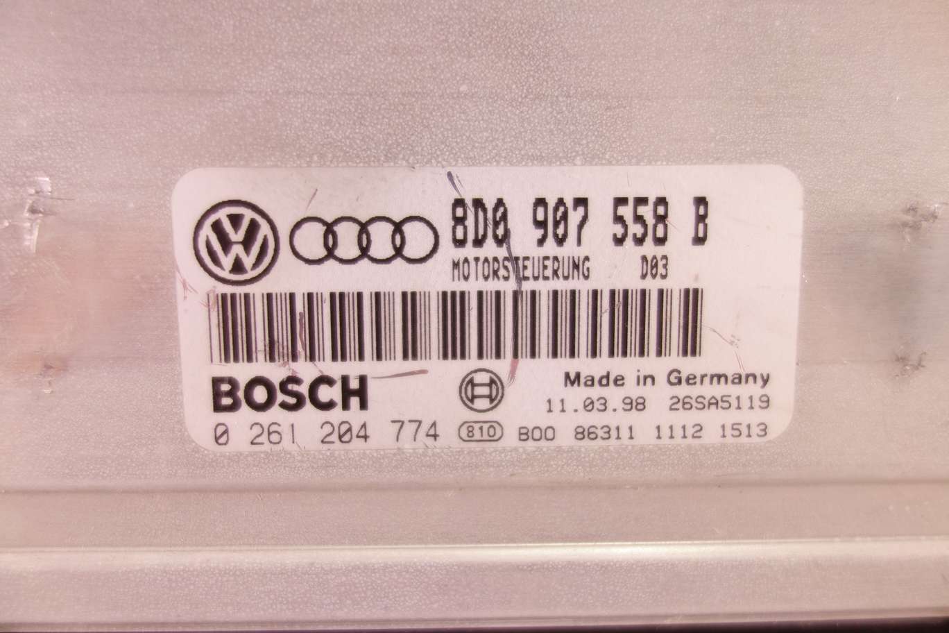 Centralita del motor VW Audi 8D0907558B 8D0 907 558 B BOSCH 0261204774 0 261 204 774 - foto 2
