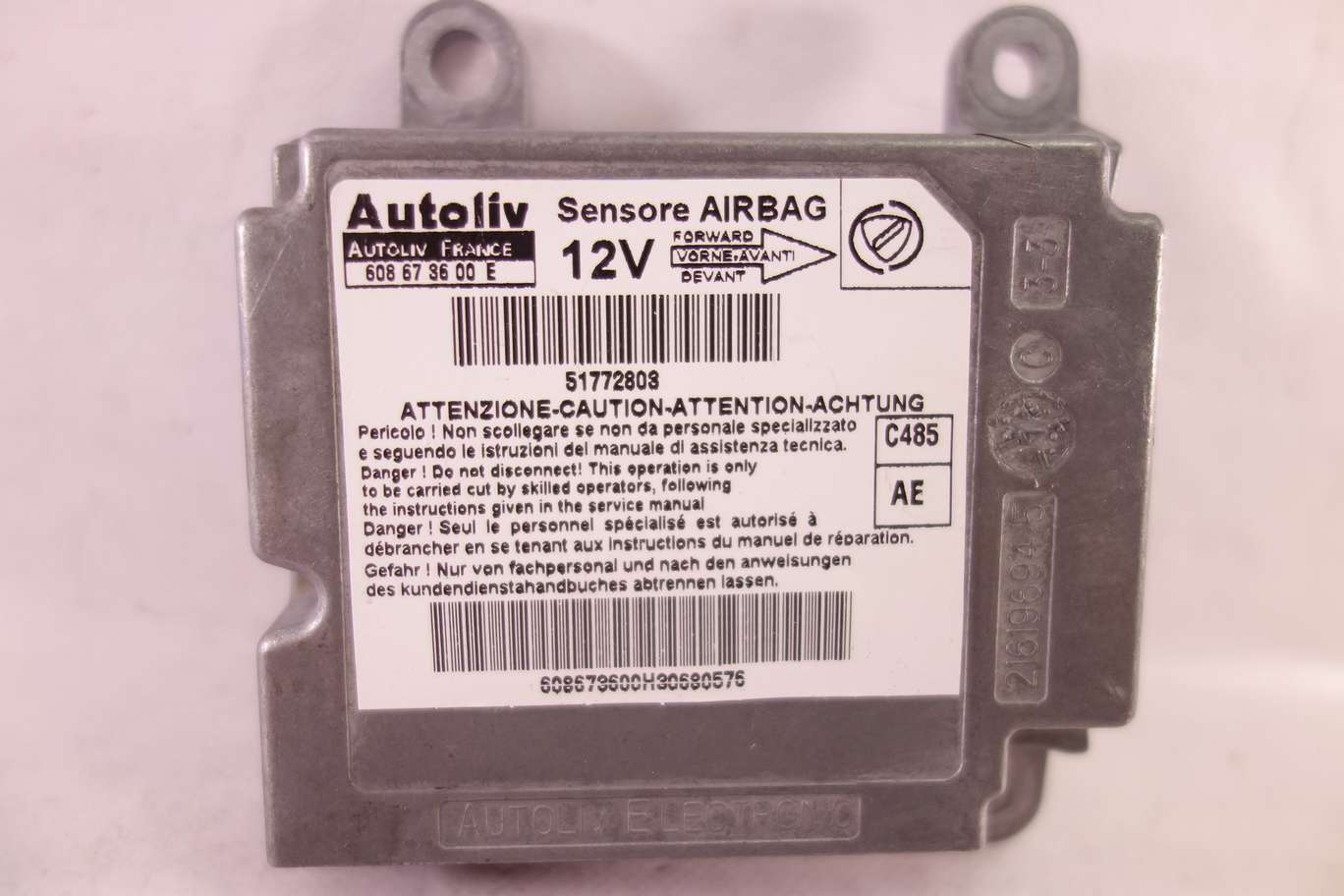 Centralita de airbag Fiat Doblo 608673600E 608 67 36 00 E 51772803AE 51772803 AE - foto 1