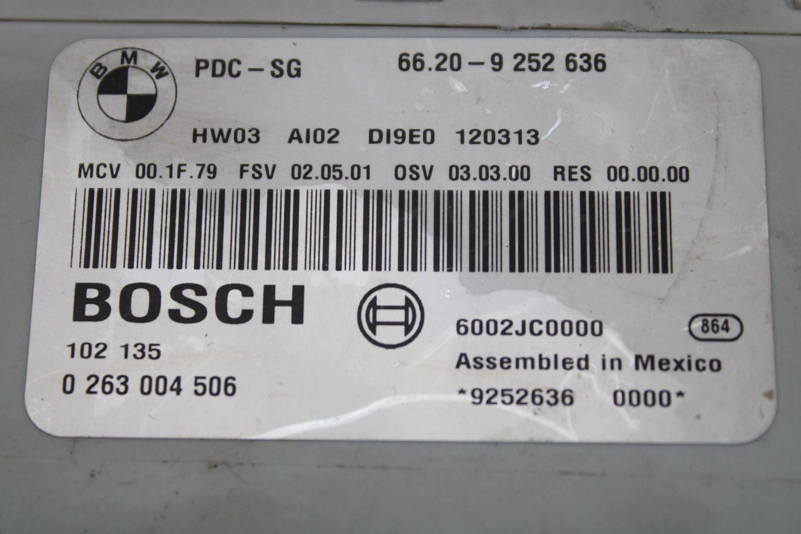 Módulo control de aparcamiento BMW Mini 66209252636 66 20 9 252 636 BOSCH 0263004506 0 263 004 506 - foto 2