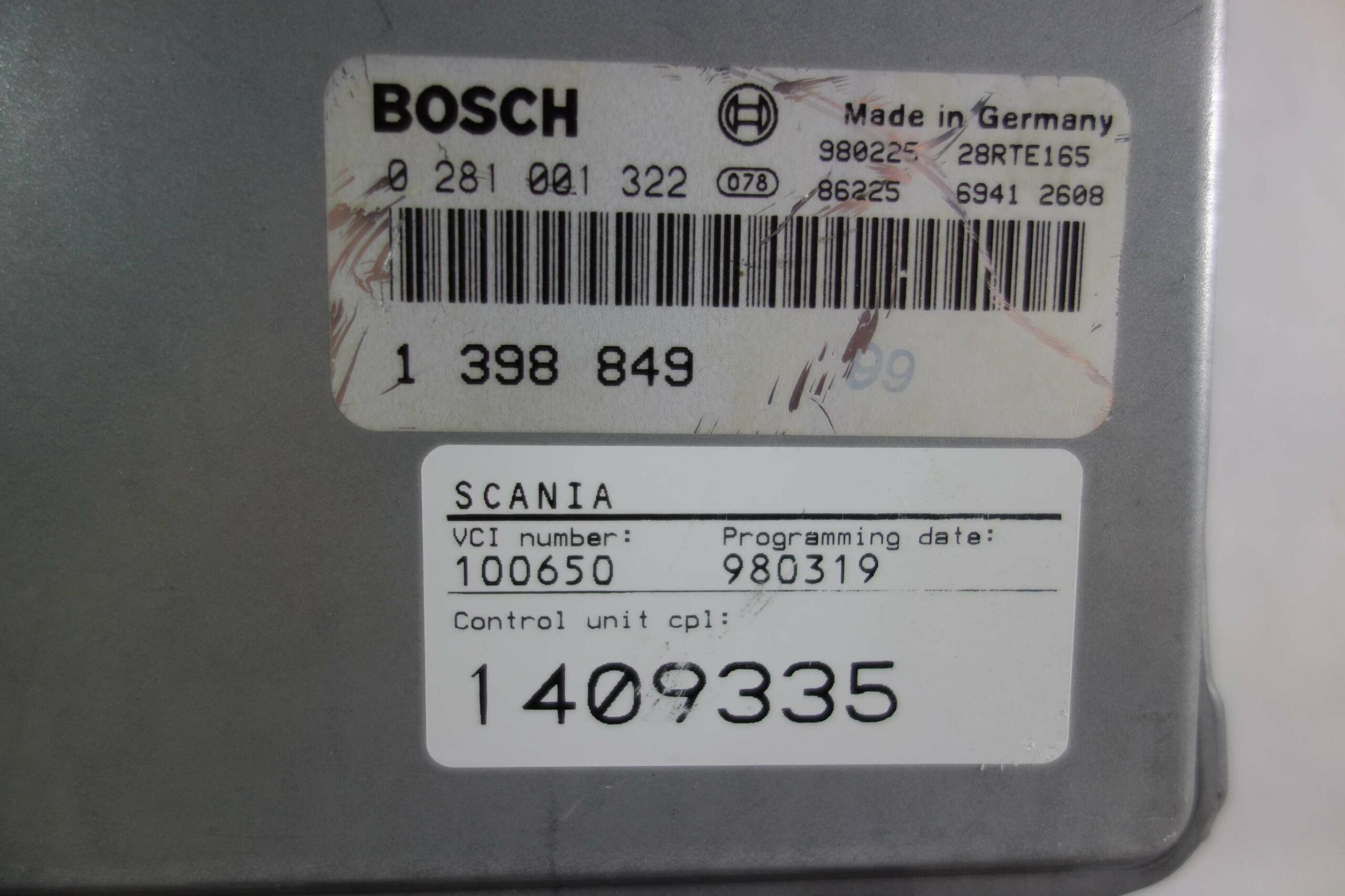 Centralita control de motor EDC Scania BOSCH 0281001322 0 281 001 322 1398849 1 398 849 1409335 - foto 2