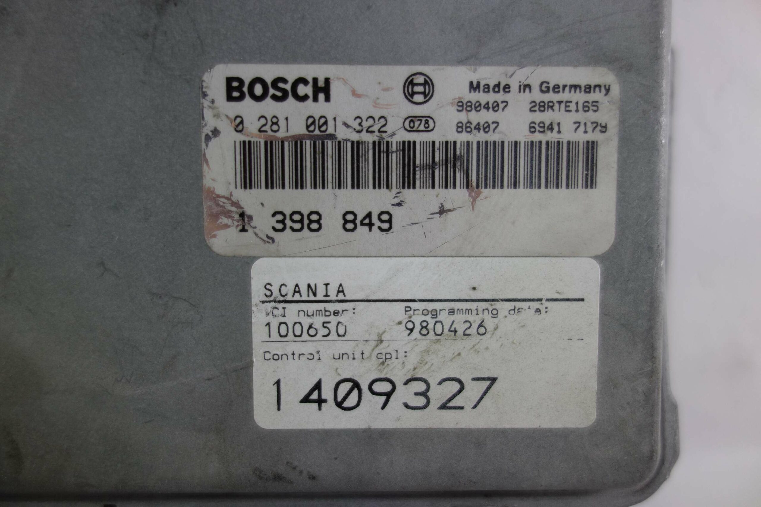 Centralita control de motor EDC Scania BOSCH 0281001322 0 281 001 322 1398849 1 398 849 1409327 - foto 2