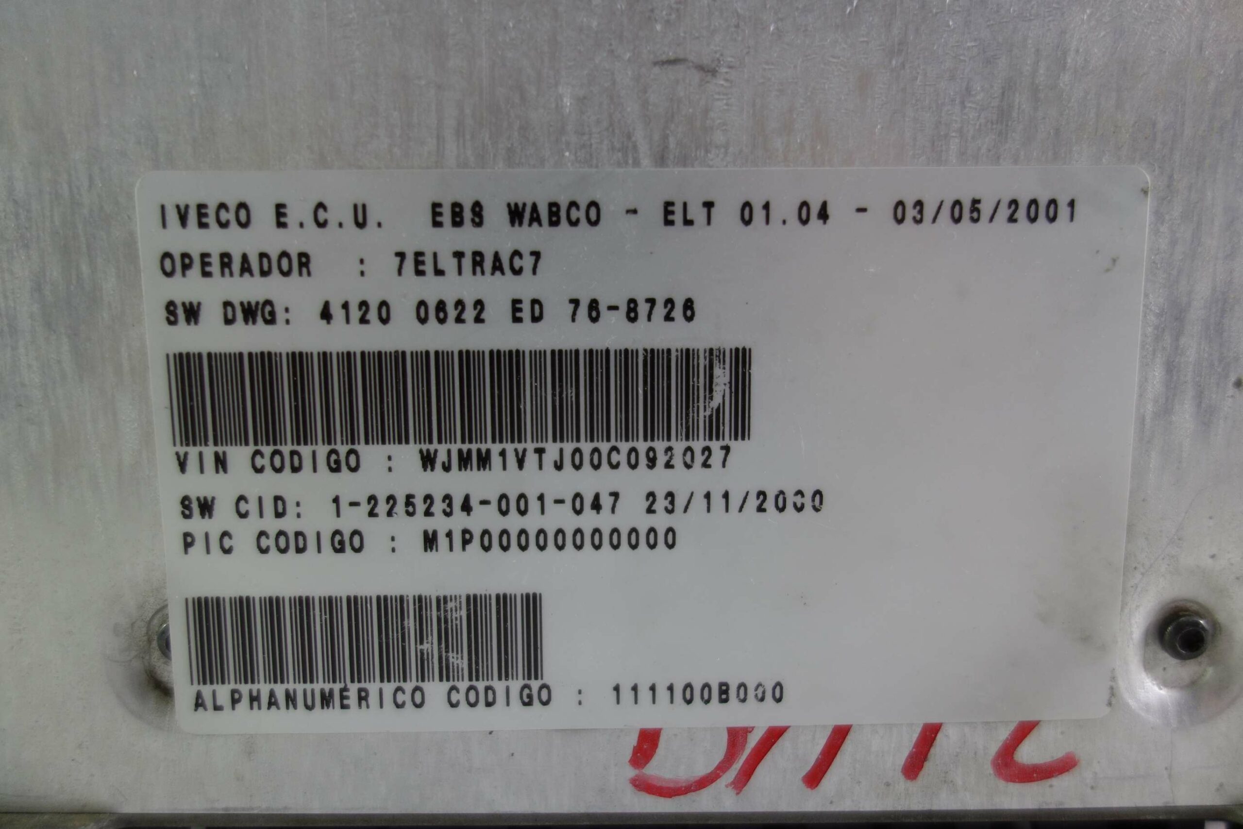 Centralita de control EBS para Iveco 4461350160 446 135 016 0 E1021376 E1 021376 41200622ED 41200622 ED 4120 0622 ED - foto 3