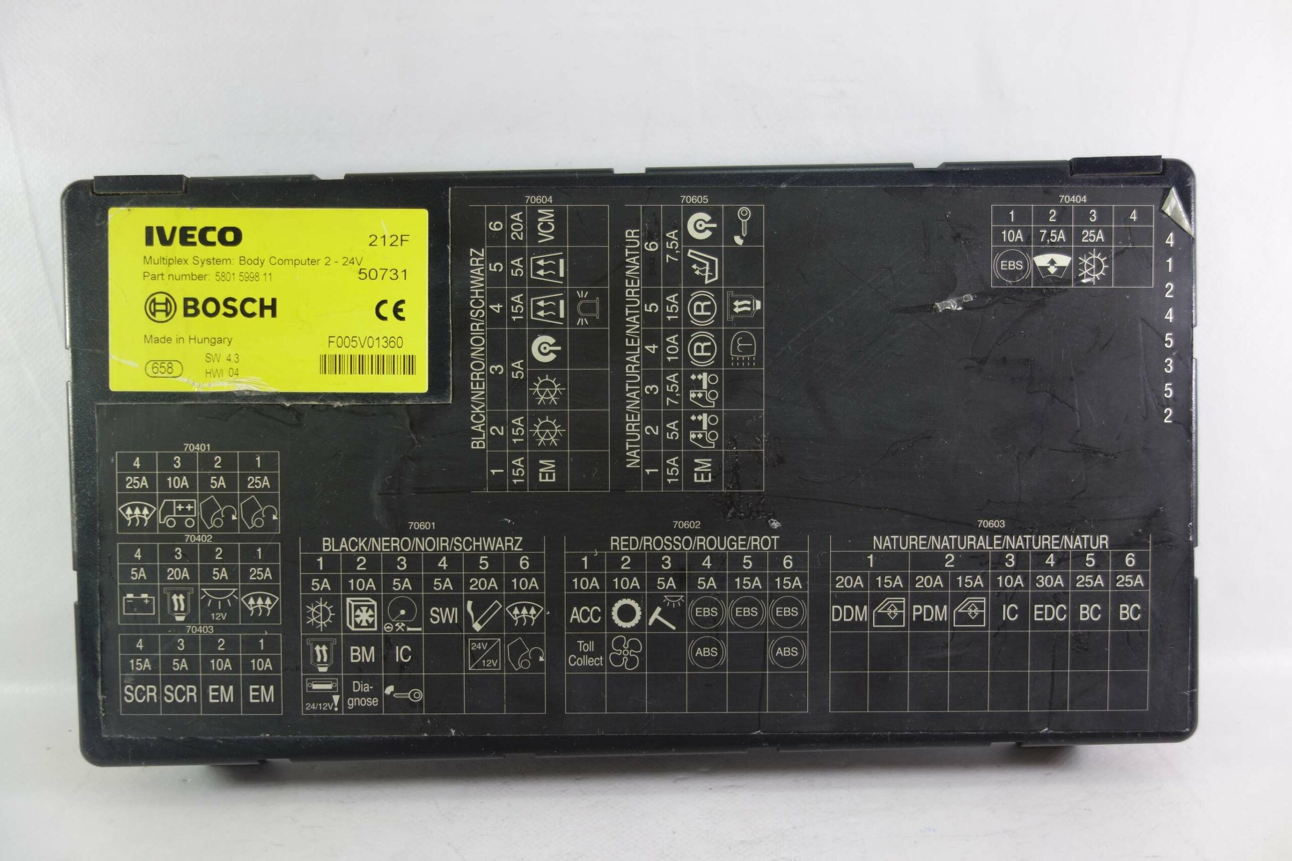 Módulo de control BSI Multiplex System para Iveco BOSCH 5801599811 5801 5998 11 F005V01360 - foto 1