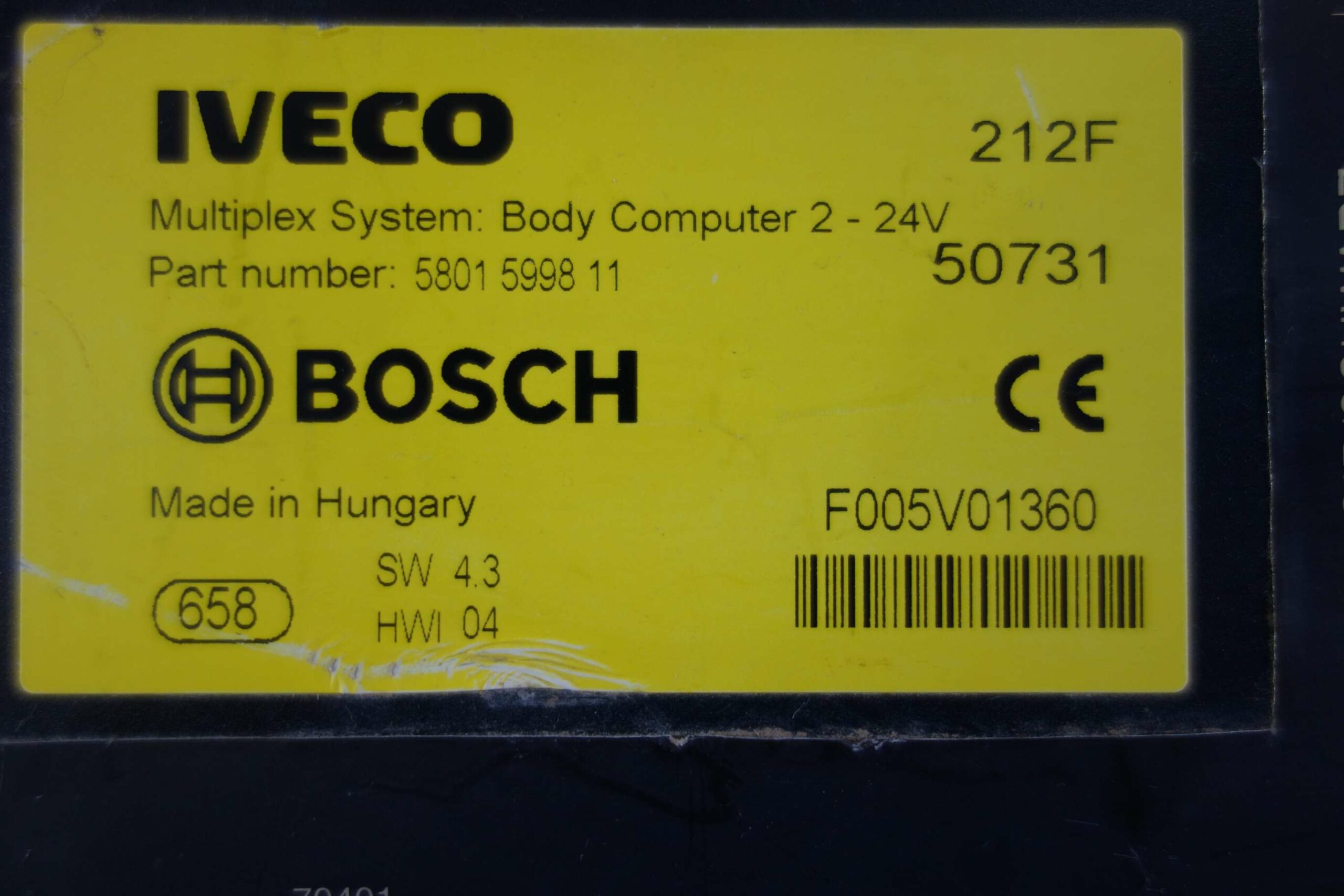 Módulo de control BSI Multiplex System para Iveco BOSCH 5801599811 5801 5998 11 F005V01360 - foto 2