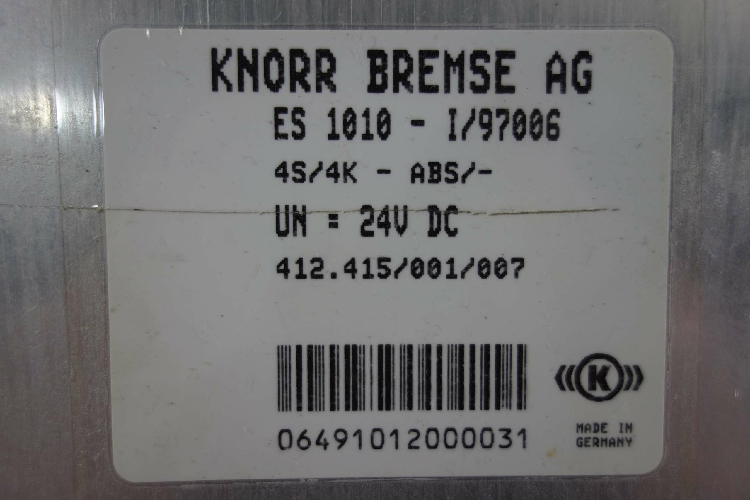 Centralita de control de freno Knorr Bremse ES 1010-I/97006 ES1010I97006 ES 1010 I 97006 412.415/001/007 412415001007 412 415 001 007 - foto 2