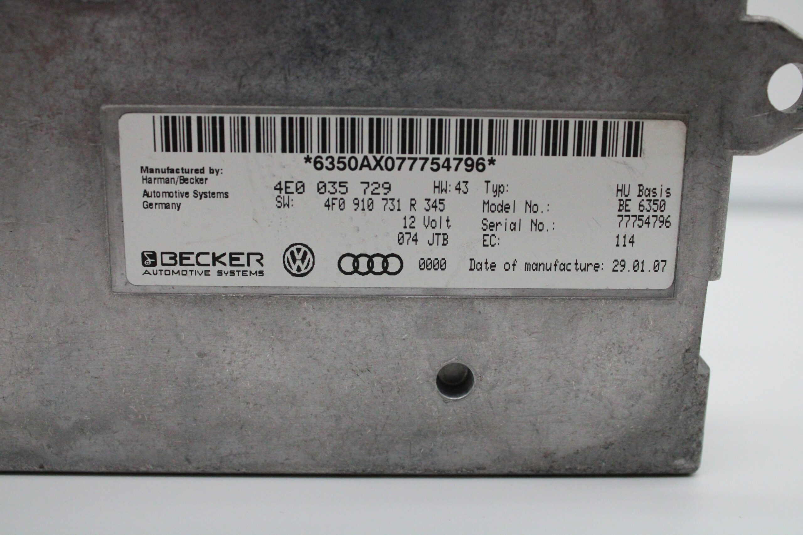 Módulo de Control Audi A6 4E0035729 4E0 035 729 4F0910731R 345 4F0 910 731 R 345 - foto 2