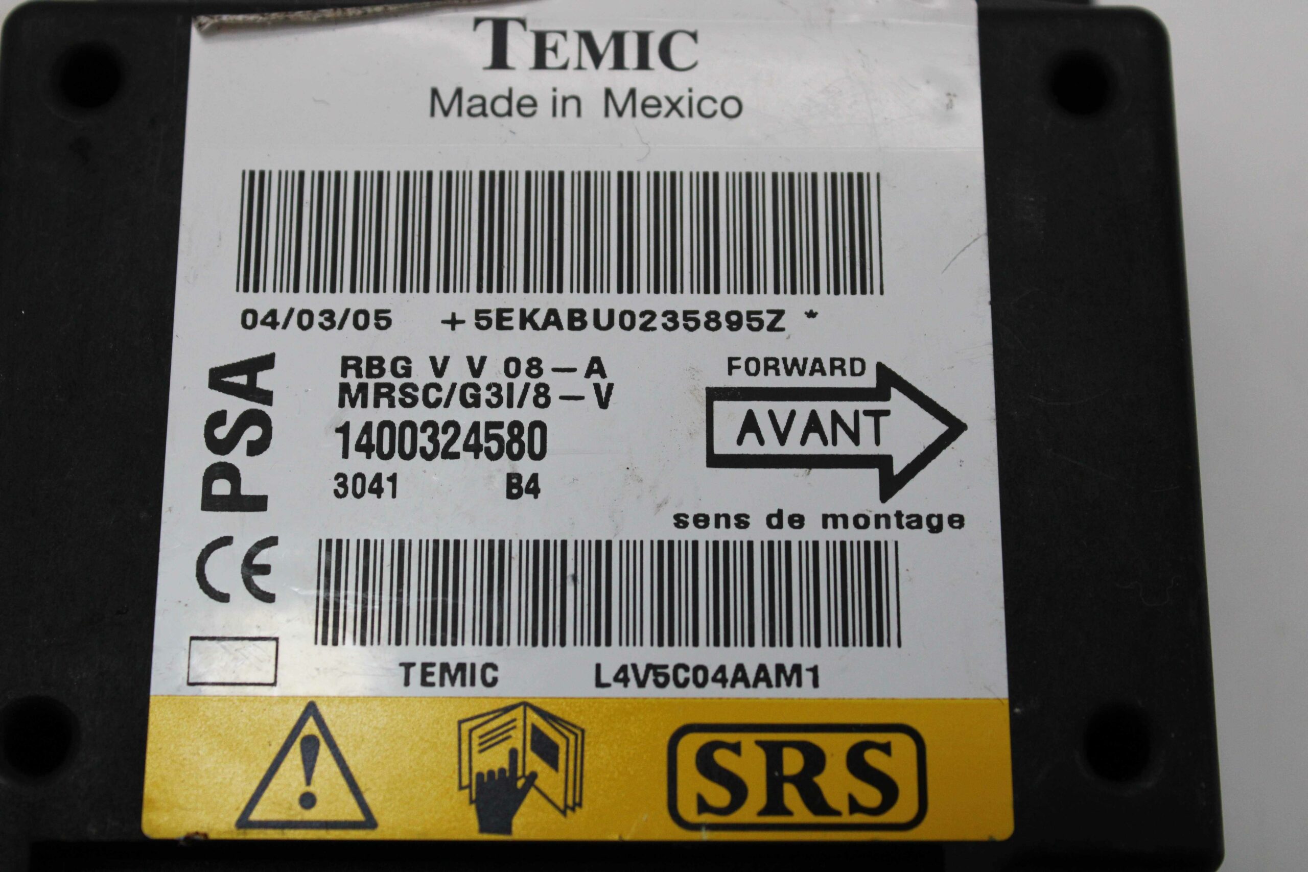 Centralita de Airbag Citroen Peugeot 1400324580 TEMIC L4V5C04AAM1 3041 B4 - foto 2