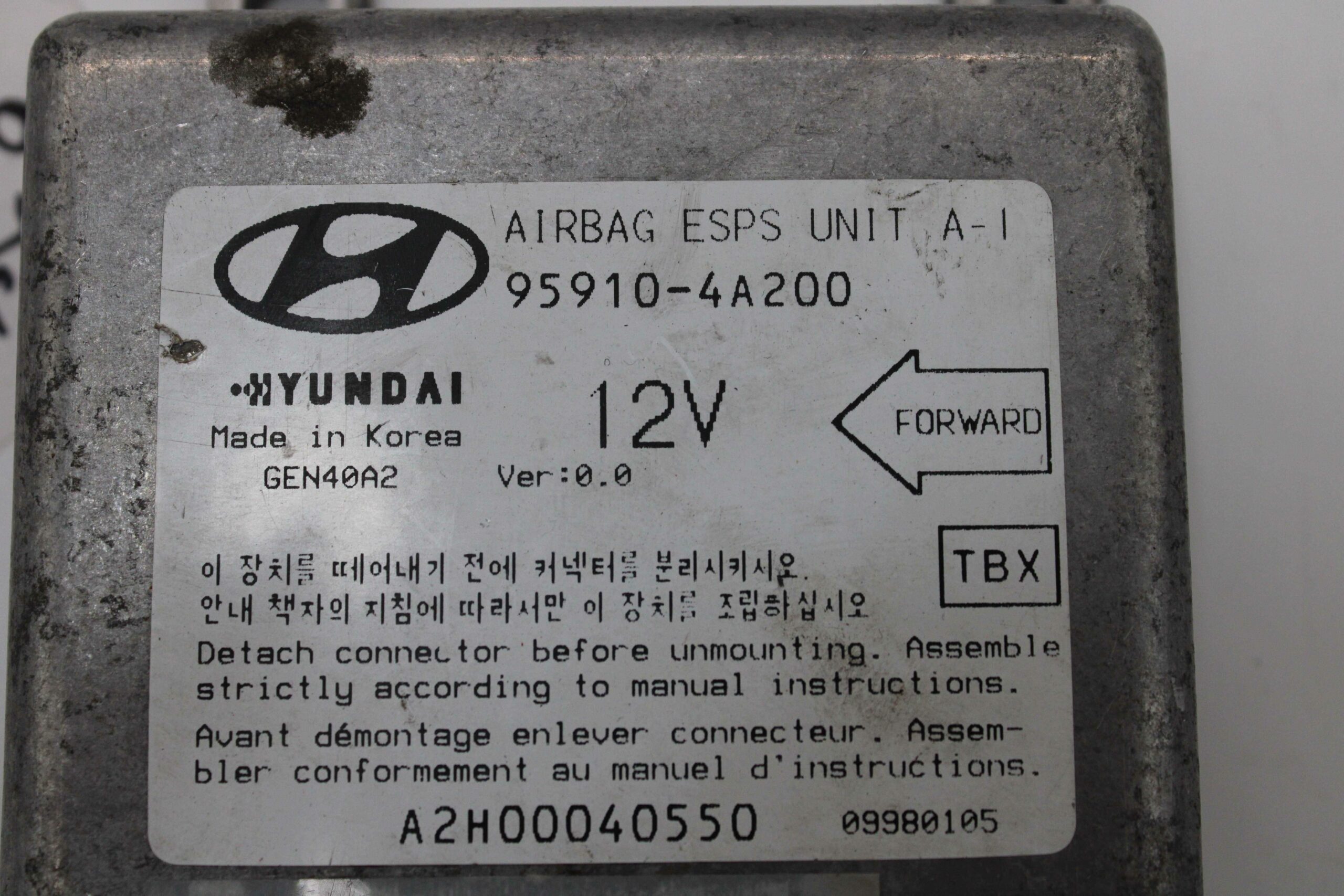 Centralita de Airbag Hyundai 959104A200 95910 4A200 GEN40A2 - foto 2