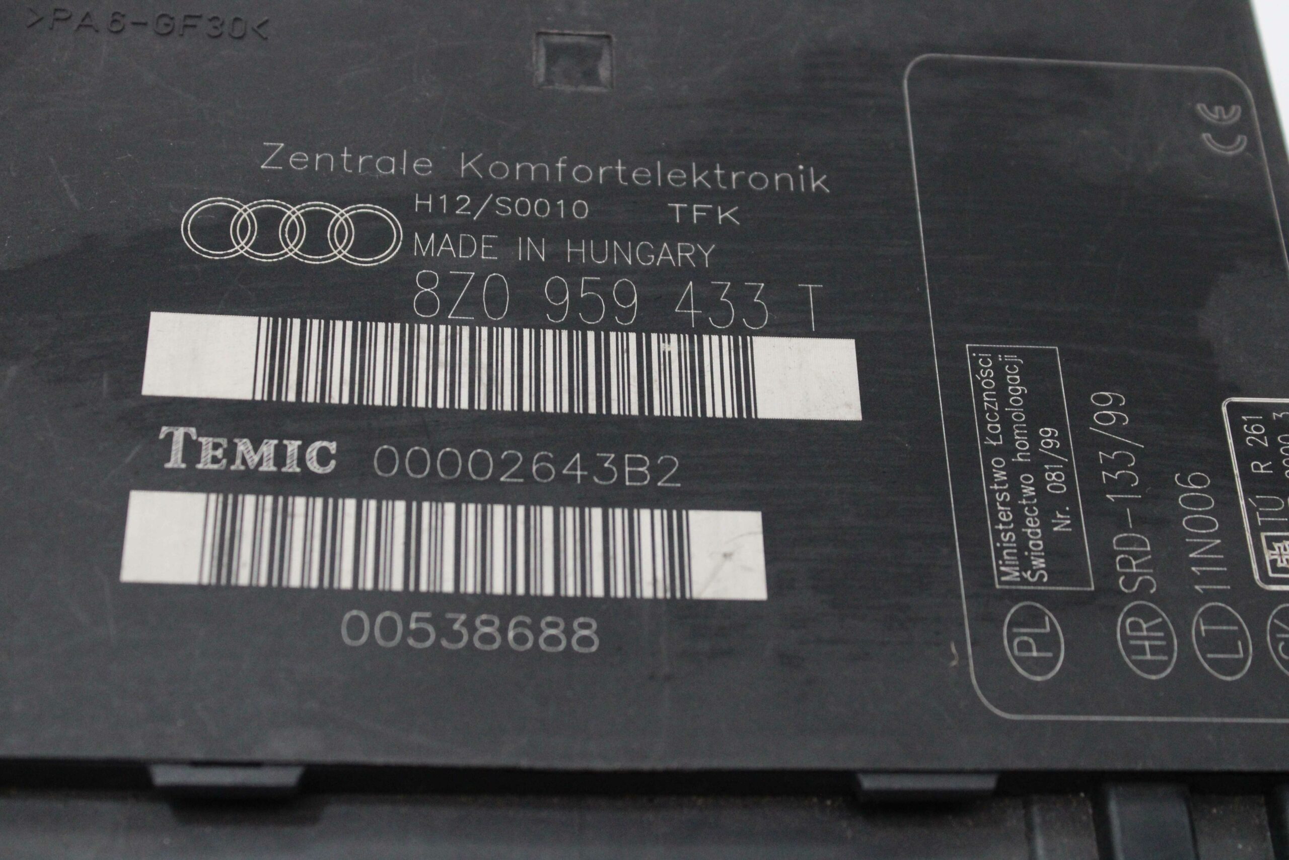 Centralita Confort Audi A2 8Z0959433T 8Z0 959 433 T TEMIC 00002643B2 - foto 2
