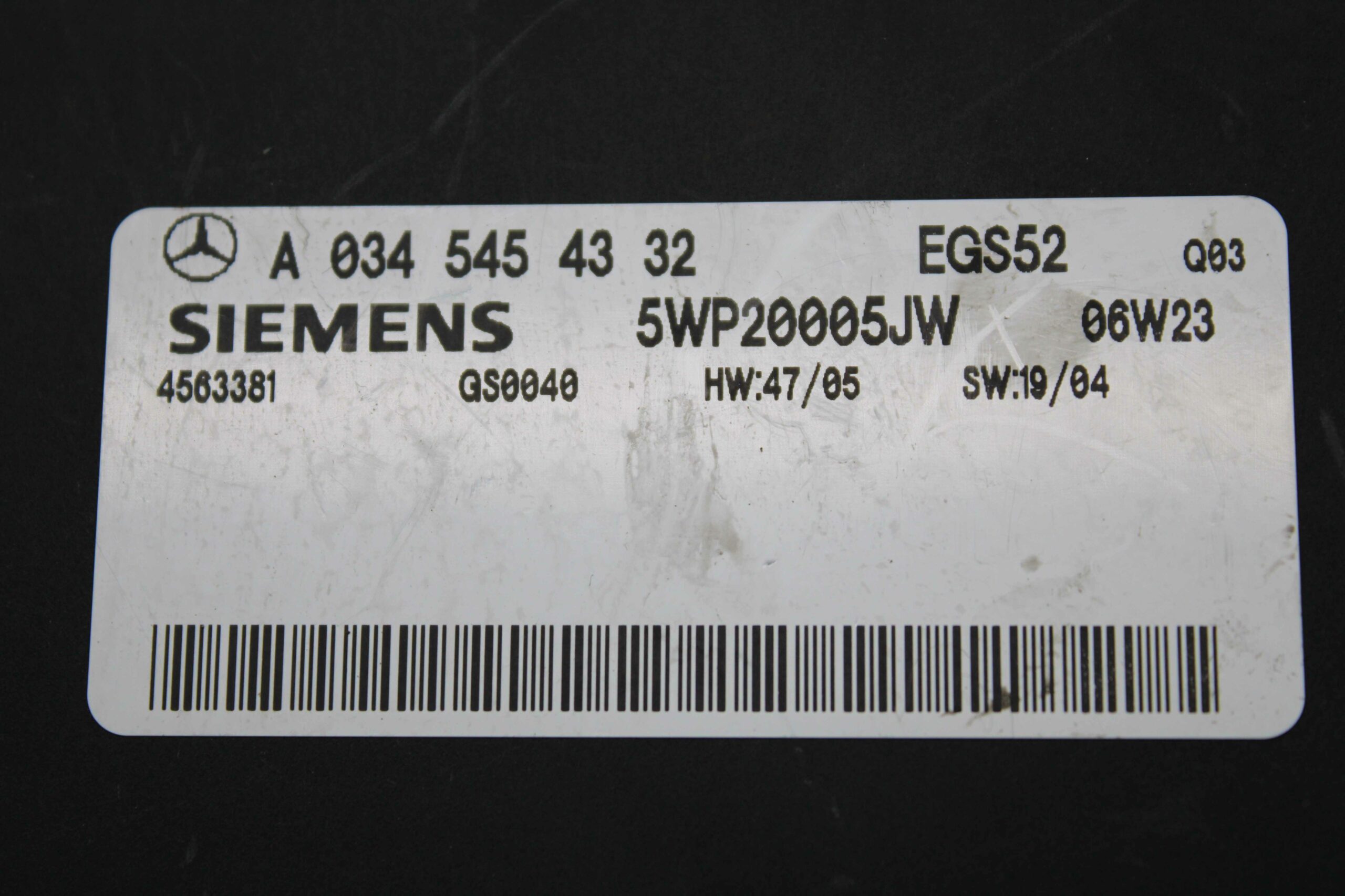 Centralita Caja cambios automática Control transmisión Mercedes Clase C W203 A0345454332 A 034 545 43 32 SIEMENS 5WP20005JW - foto 2
