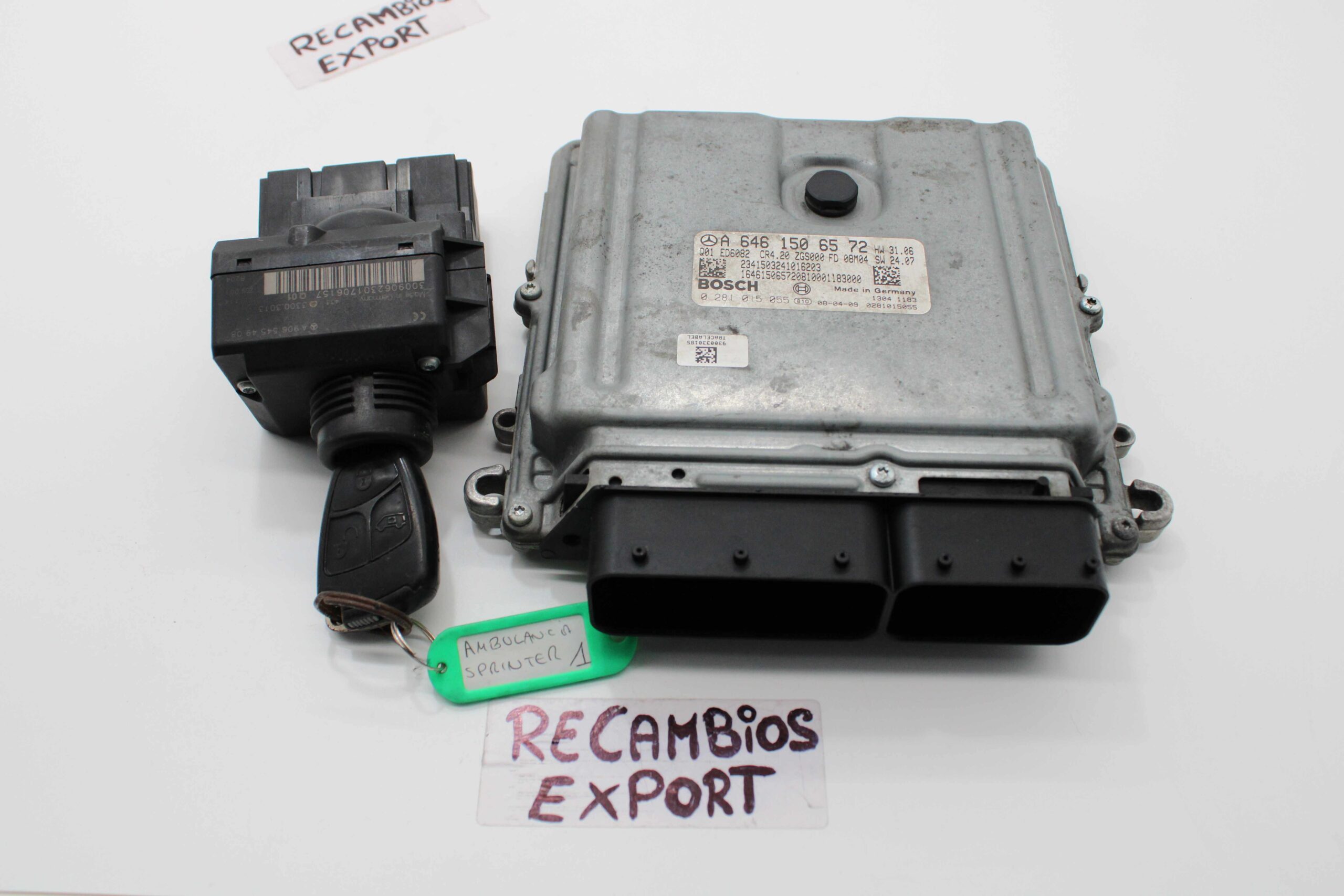 Centralita de Motor KIT con Lector de Llave Mercedes Sprinter A6461506572 A 646 150 65 72 BOSCH 0281015055 0 281 015 055 A9065454908 A 906 545 49 08 33003013 3300 30 13 - foto 1