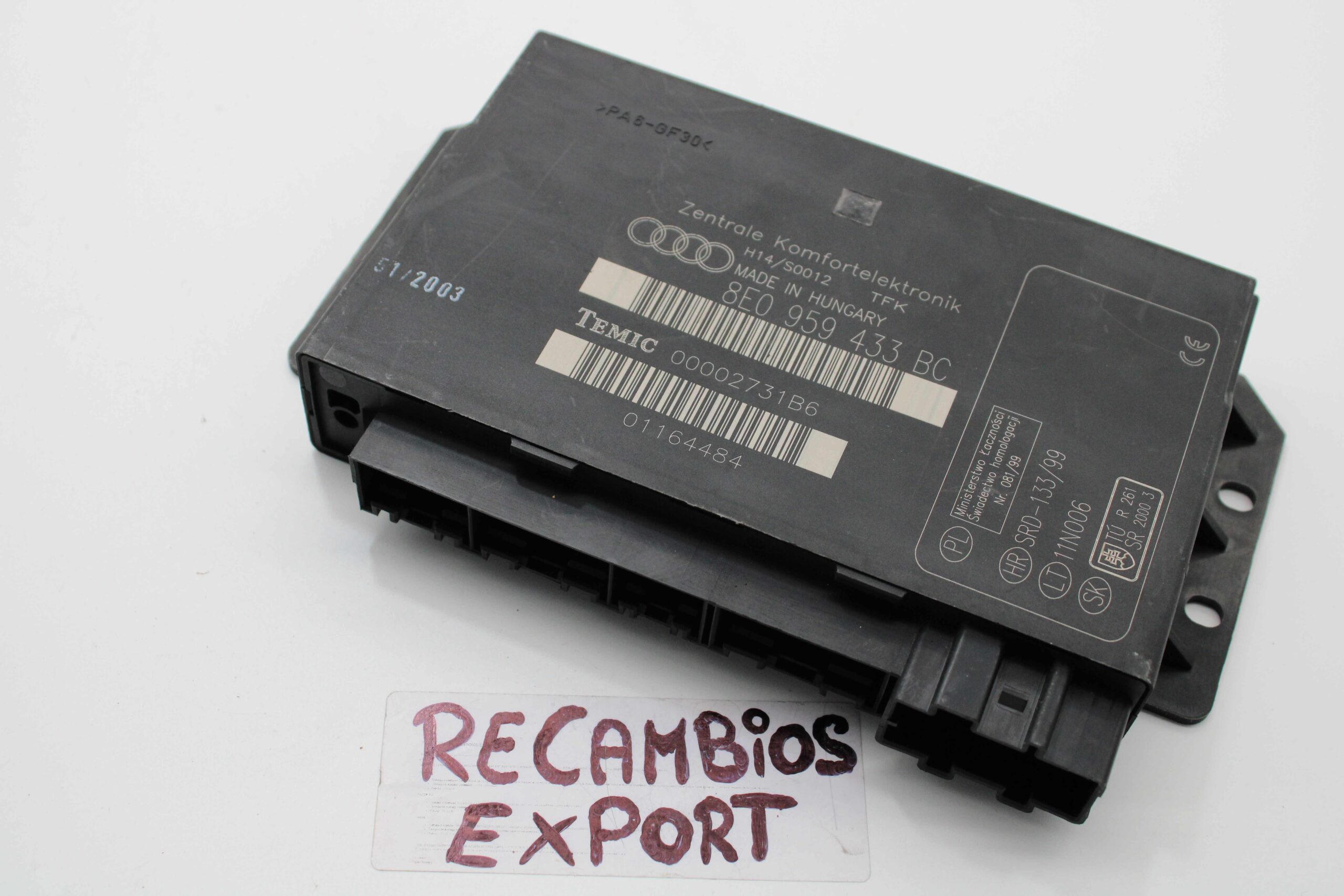 Módulo de Confort Audi A4 8E0959433BC 8E0 959 433 BC TEMIC 00002731B6 - foto 1