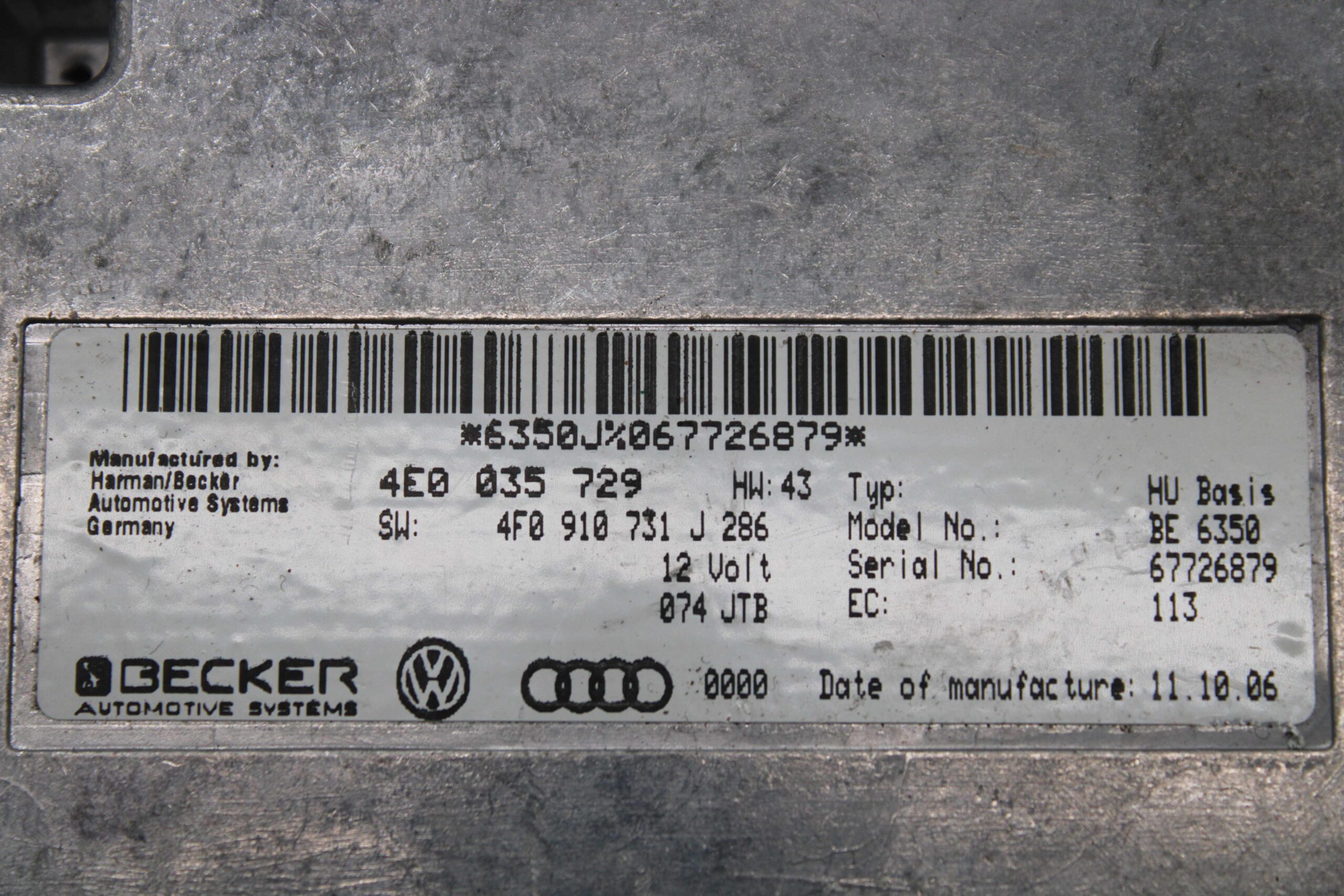 Módulo de Control Bluetooth Audi A6 4E0035729 4E0 035 729 4F0910731J 4F0 910 731 J 286 - foto 2