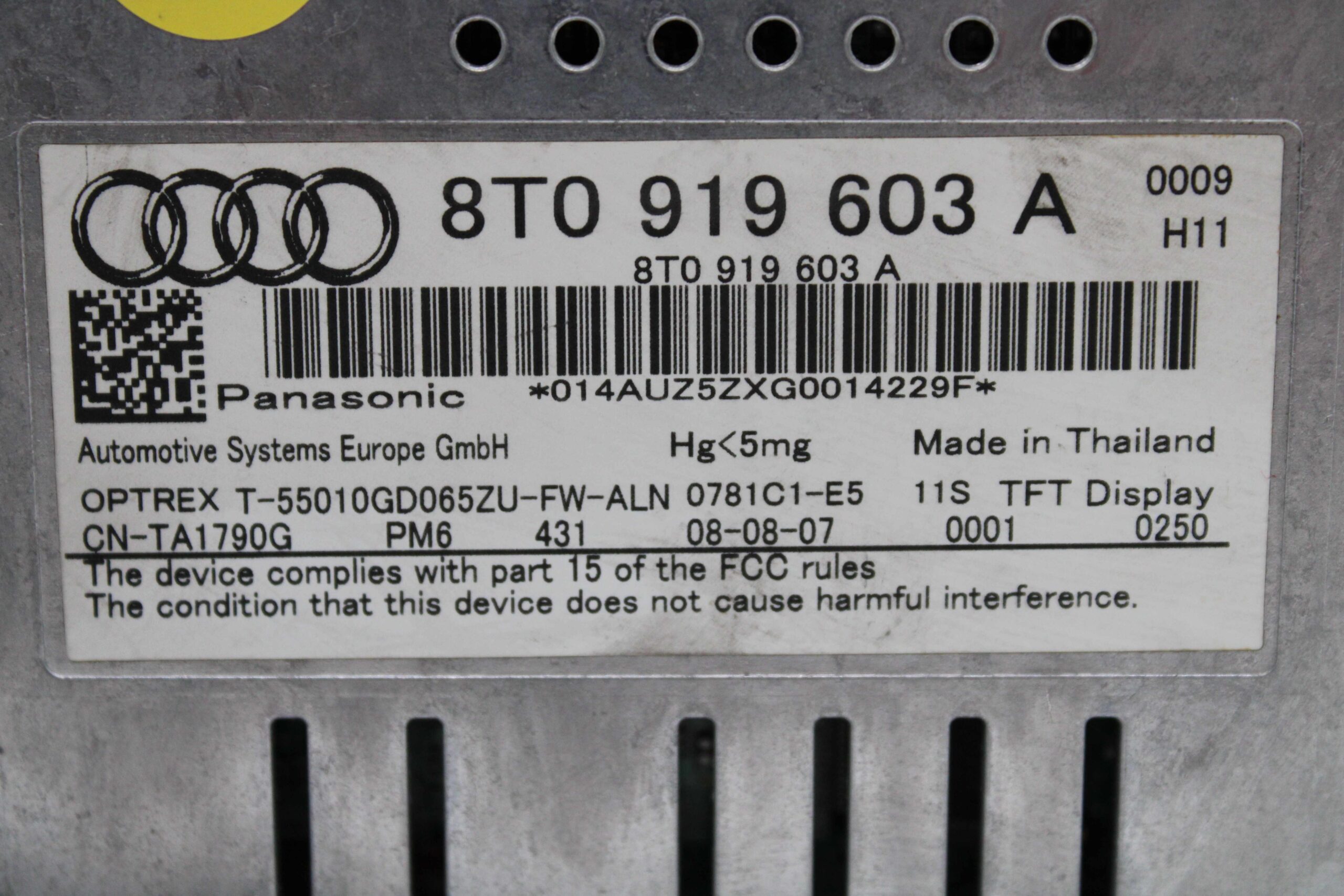 Pantalla Multifunción Audi A4 8T0919603A 8T0 919 603 A CN TA1790G - foto 2