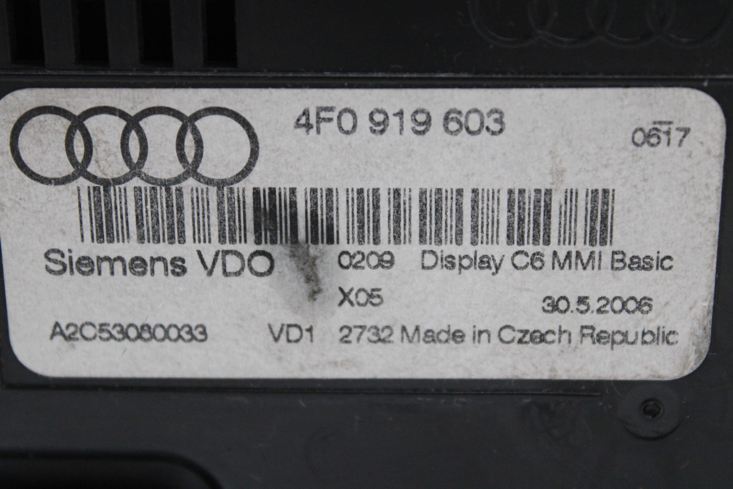 Pantalla Multifunción Audi A6 4F0919603 4F0 919 603 VDO A2C53080033 - foto 2