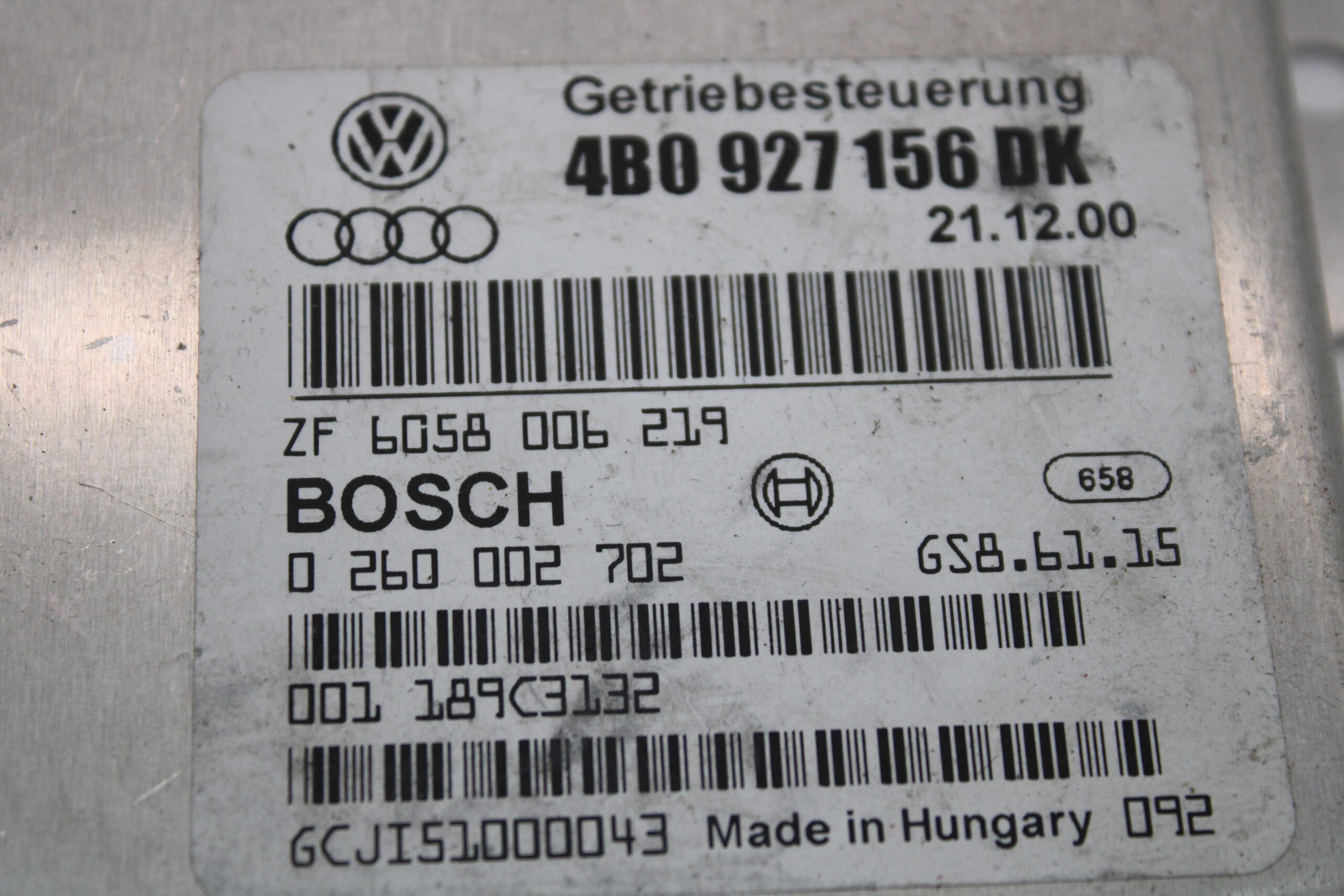 Modulo caja de cambios Audi A6 4B0927156DK 4B0 927 156 DK Bosch 0260002702 0 260 002 702 - foto 2