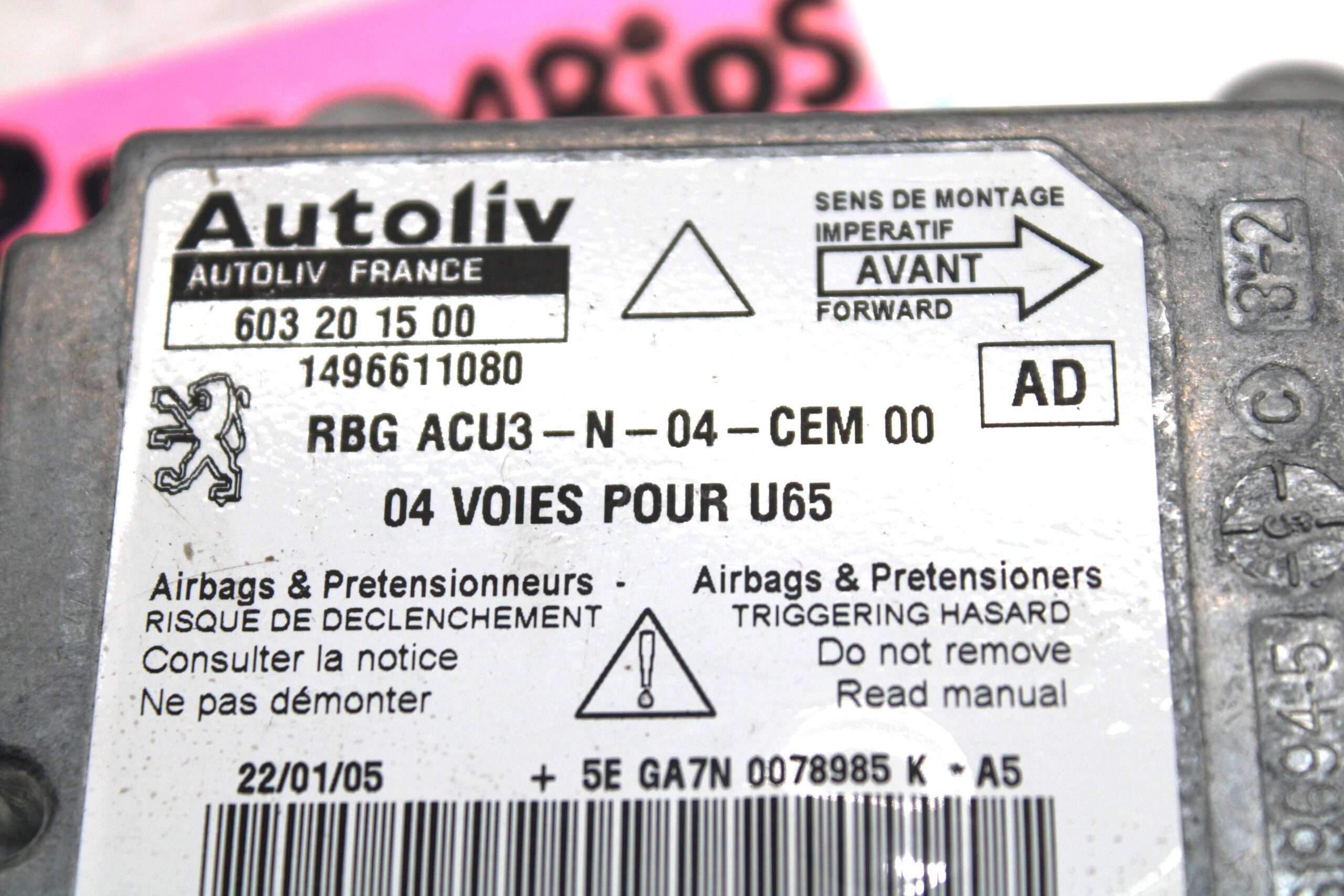 Centralita de Airbag Fiat Peugeot AD - foto 2