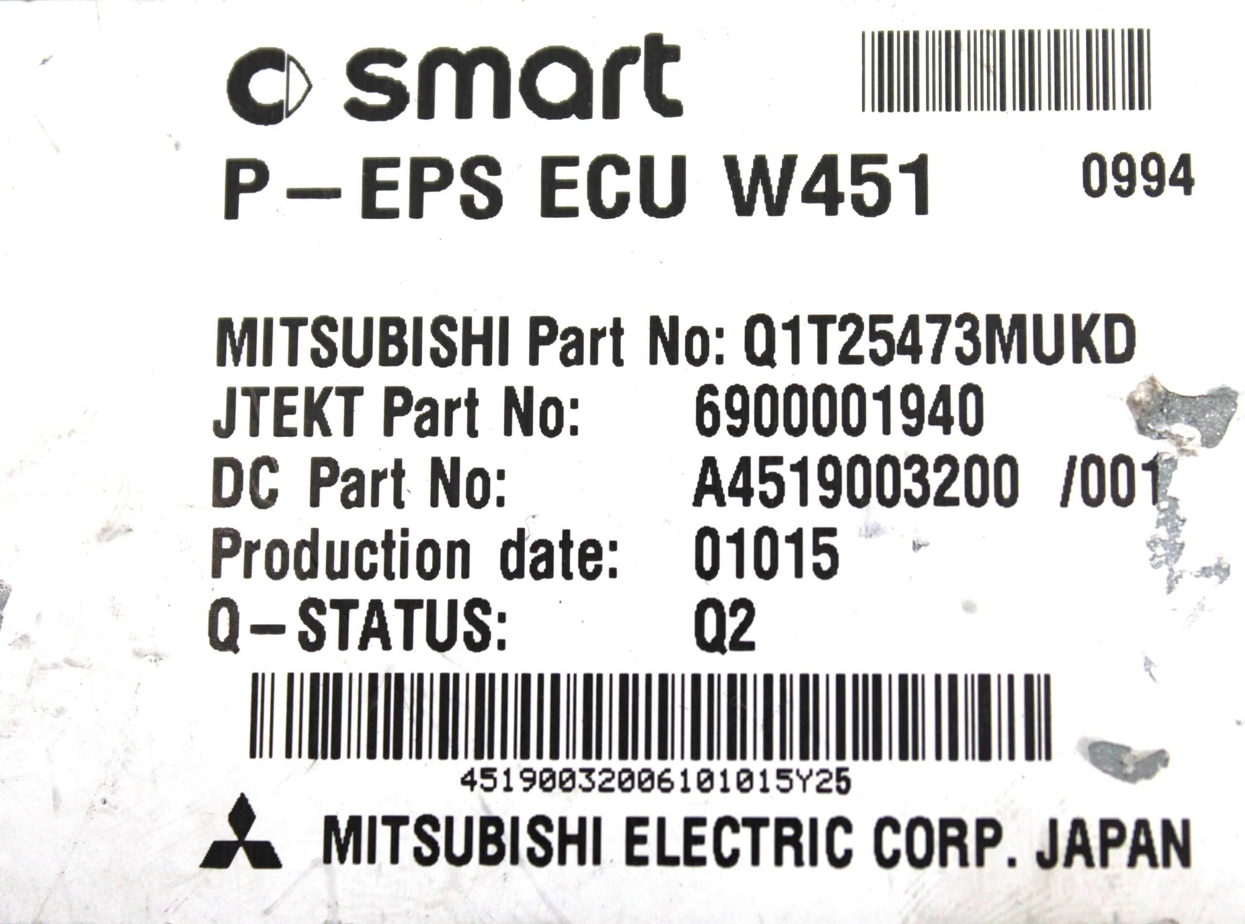 Centralita Dirección Asistida Smart Fortwo - foto 2
